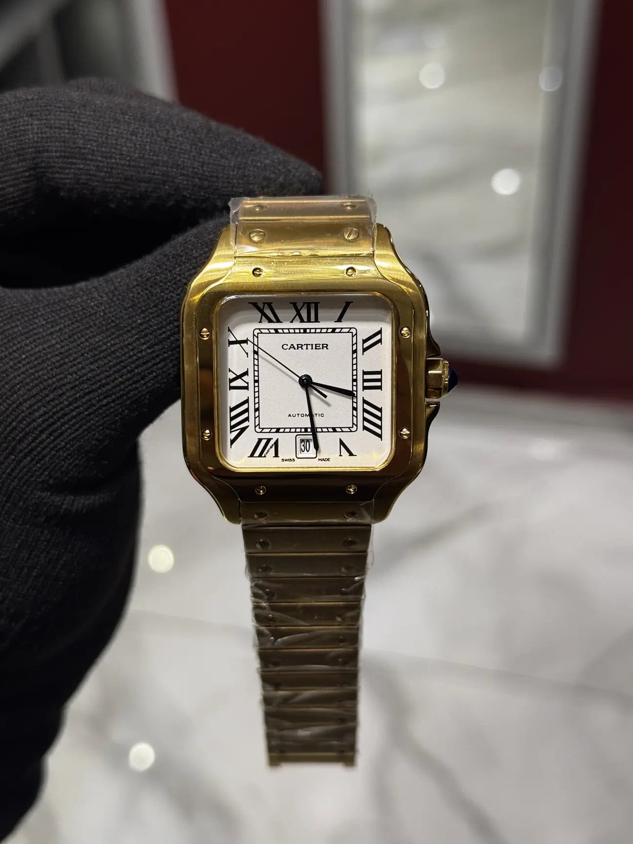 Cartier Santos  White Dial Large