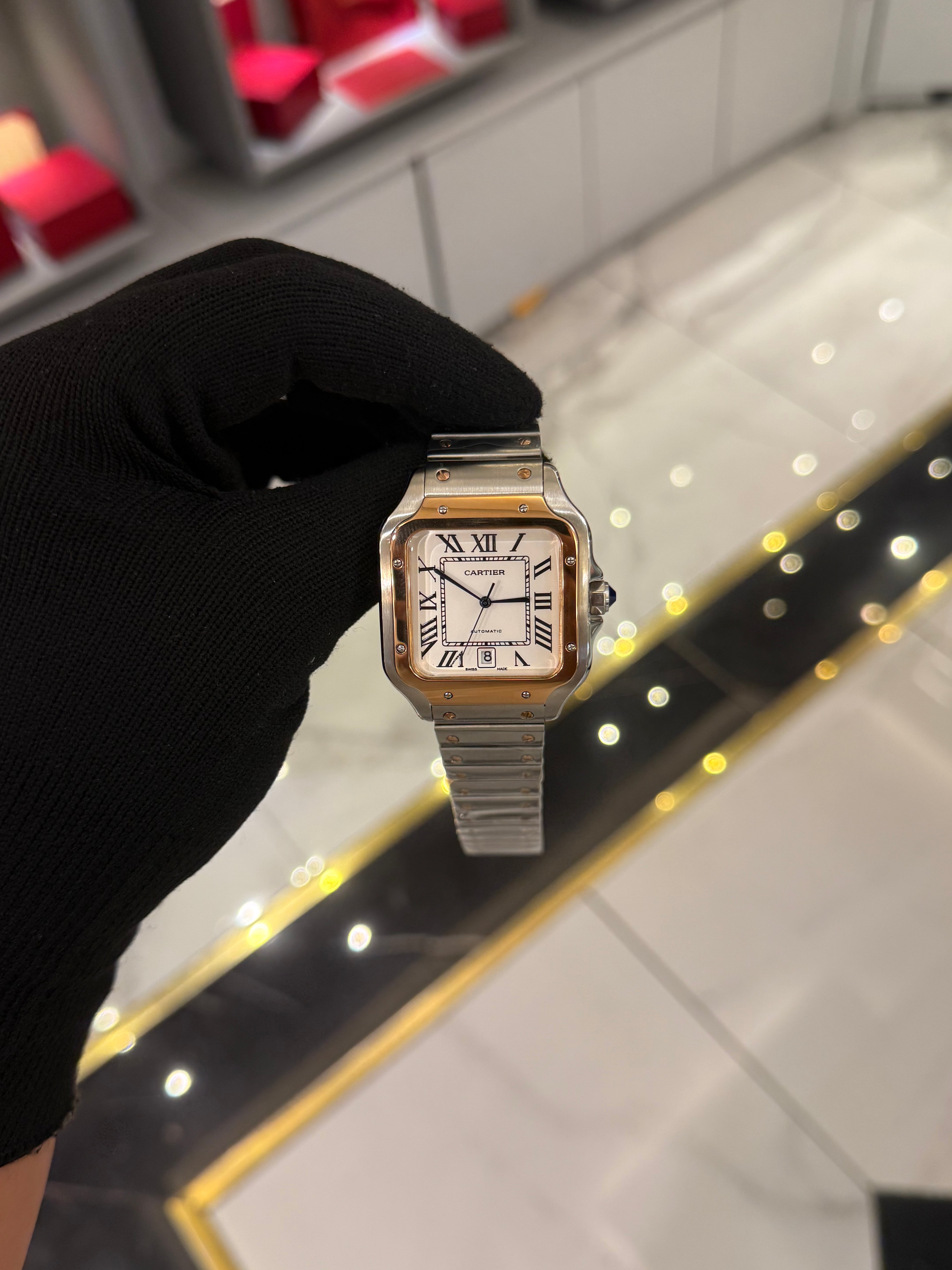 Cartier Santos White Dial Large