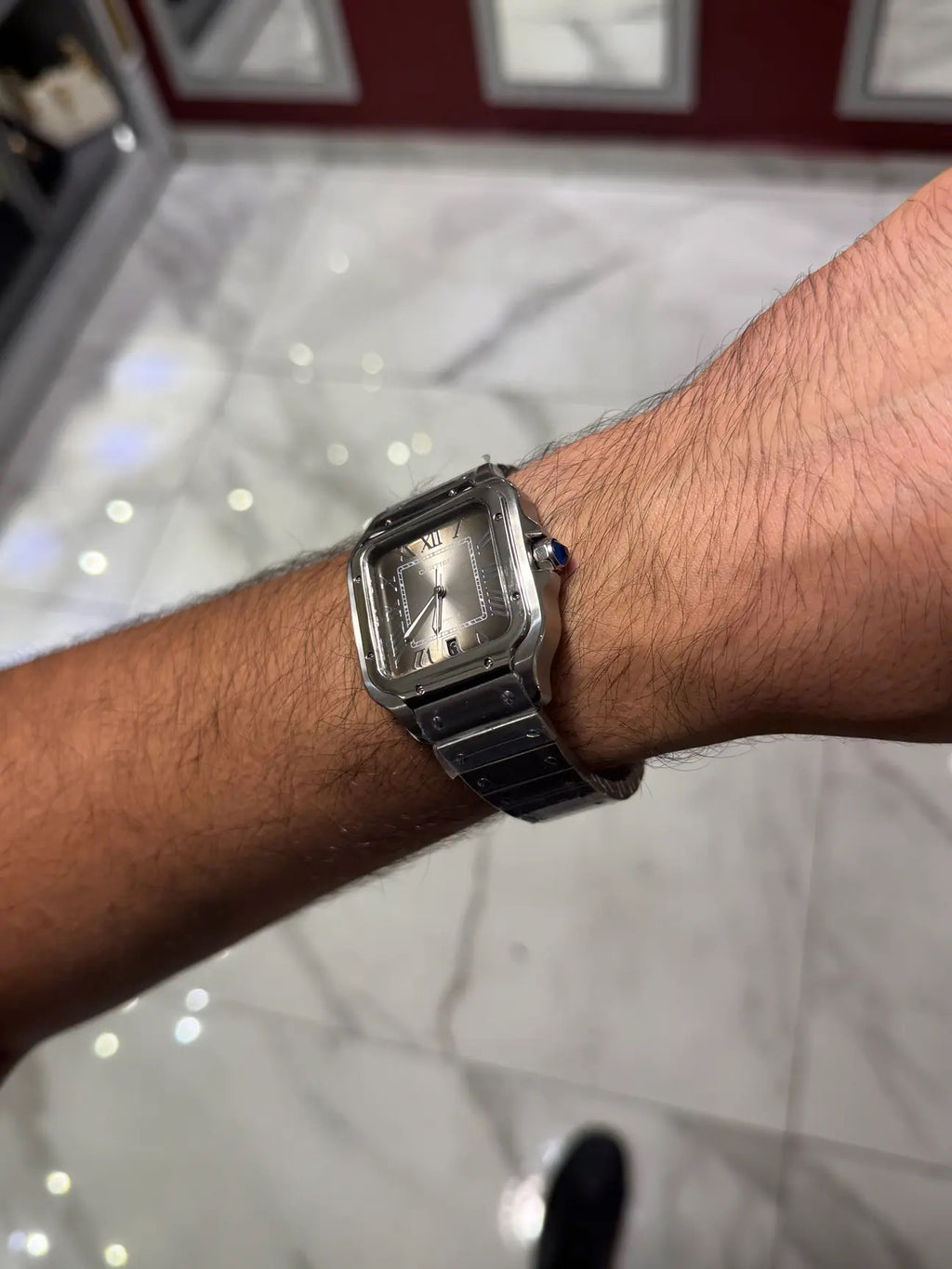 Cartier Santos  Grey Dial Large Özel Ürün
