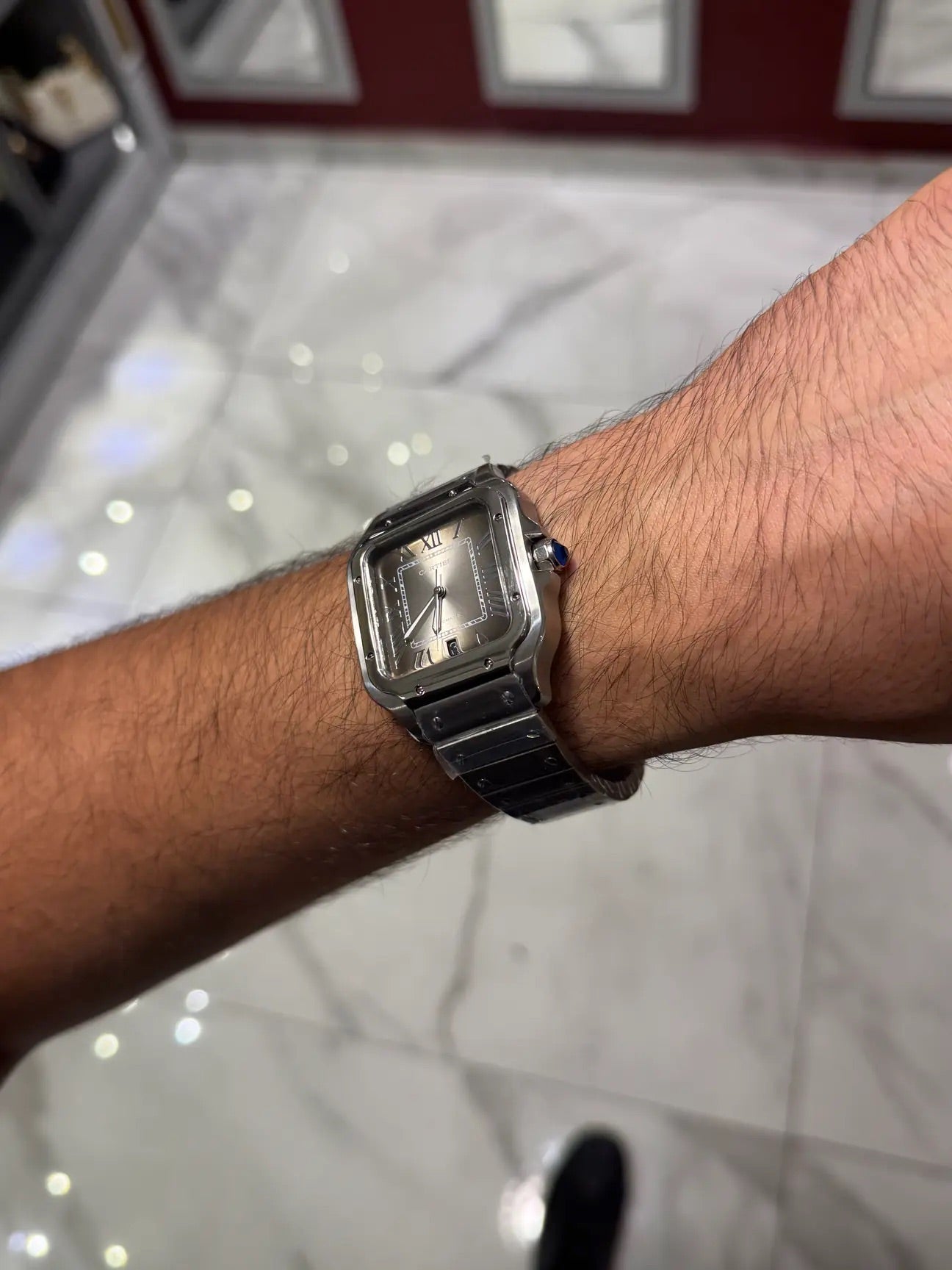 Cartier Santos  Grey Dial Large Özel Ürün