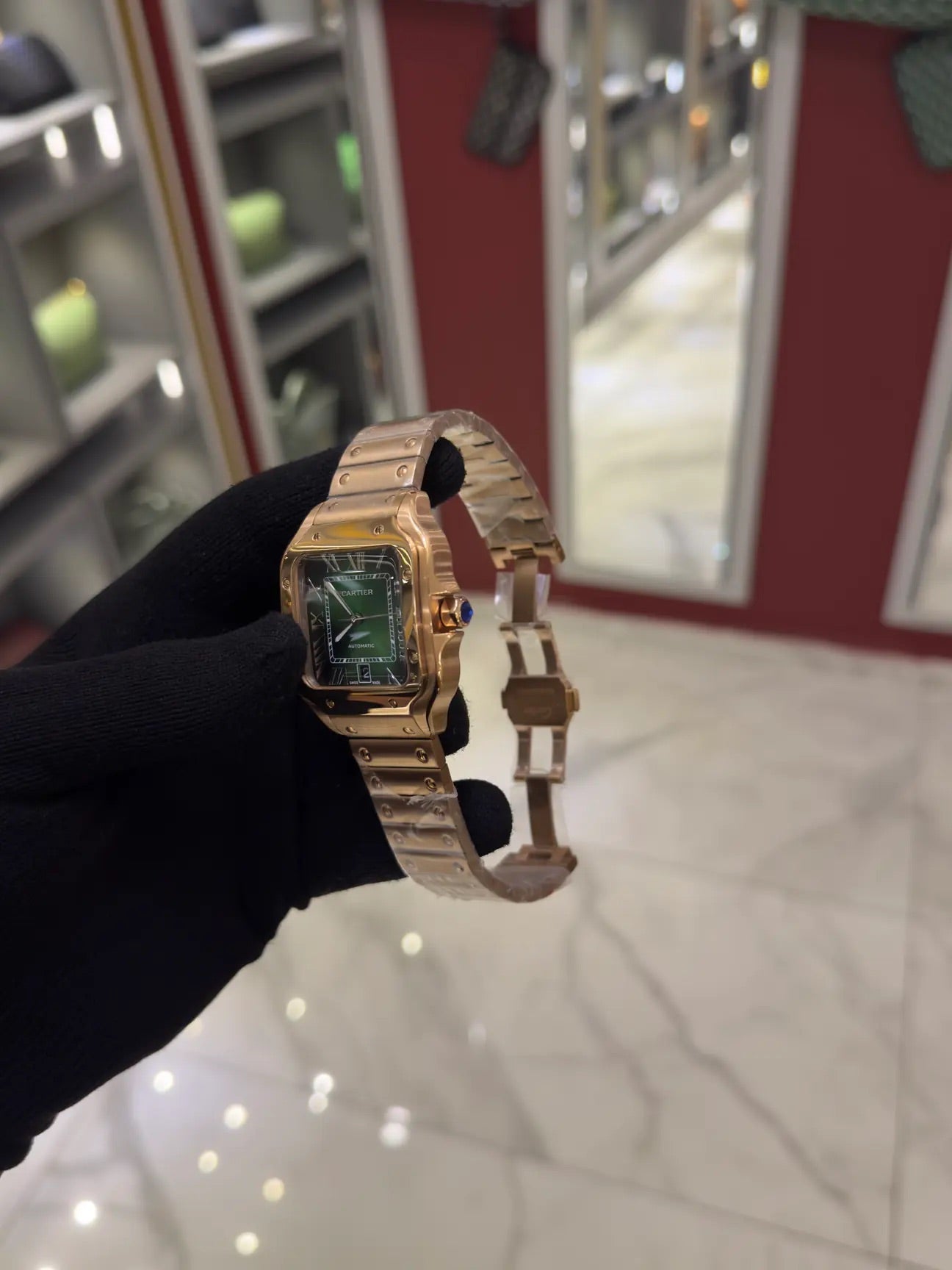 Cartier Santos Green Dial Large