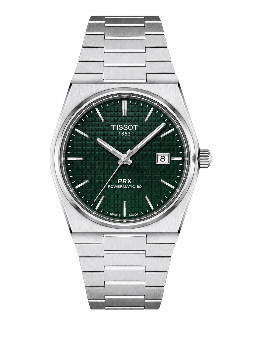 Tissot Prx Powermatic Silver Cordon Green Dial