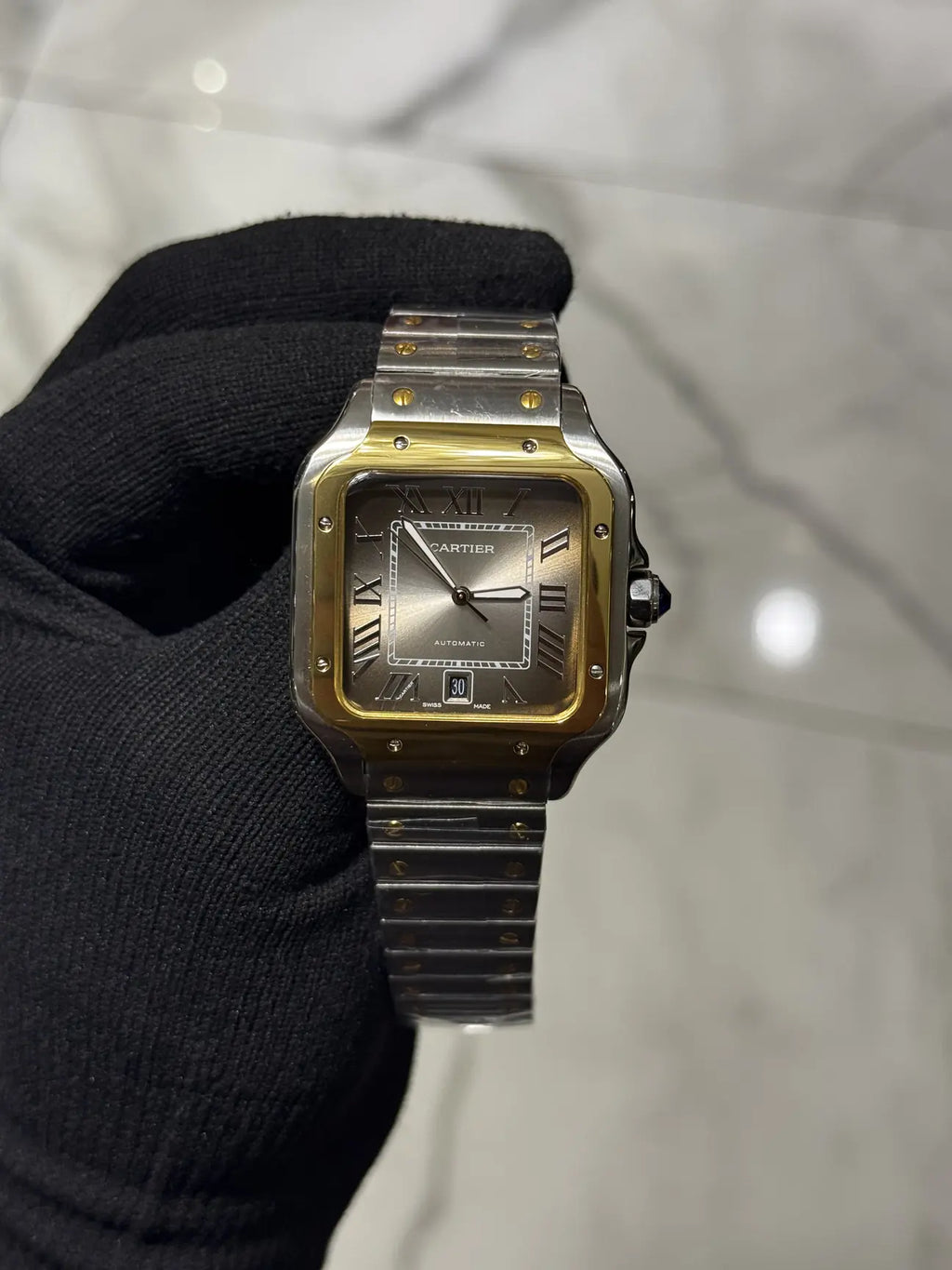 Cartier Santos  Grey Dial Large