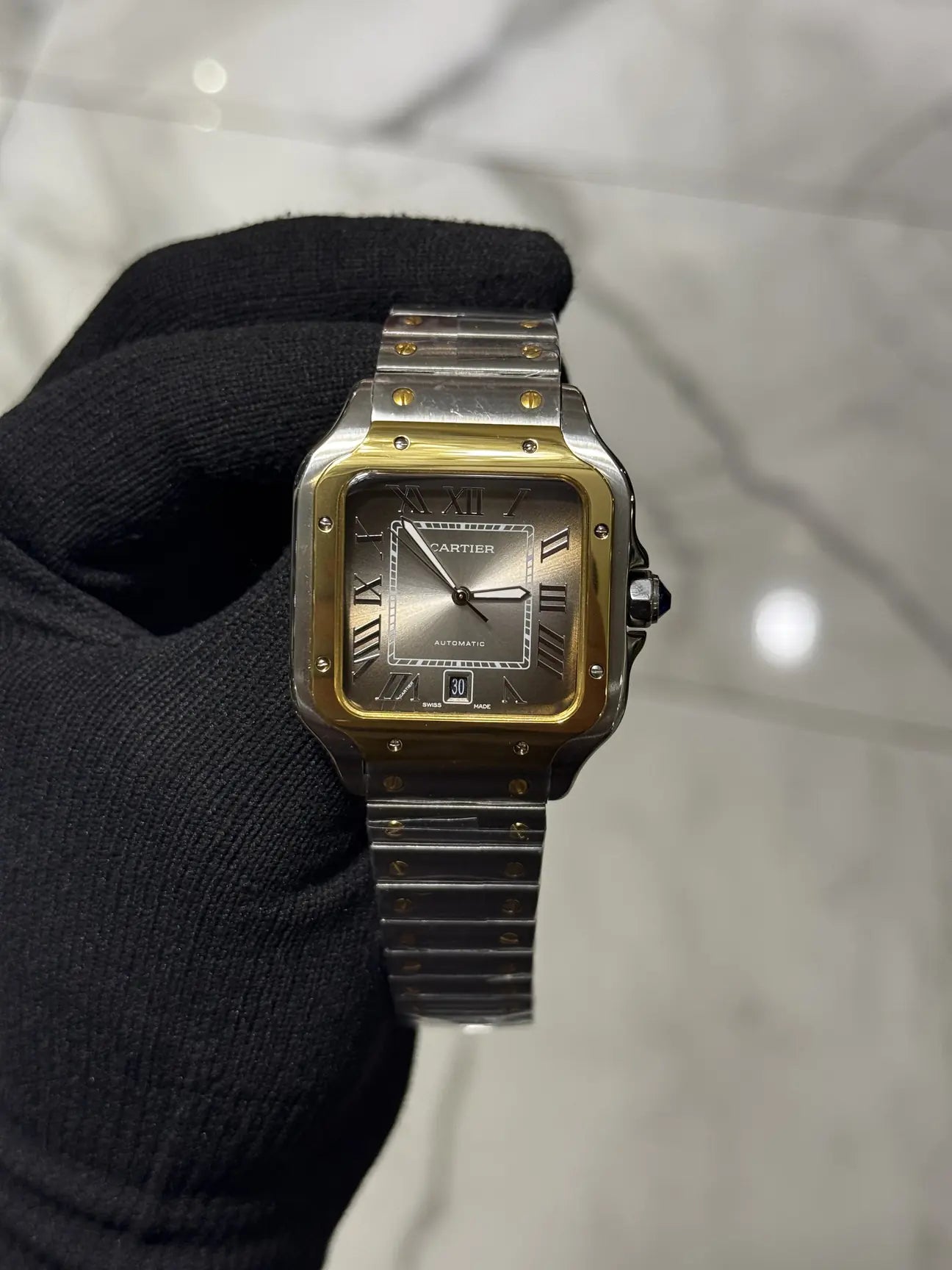 Cartier Santos  Grey Dial Large