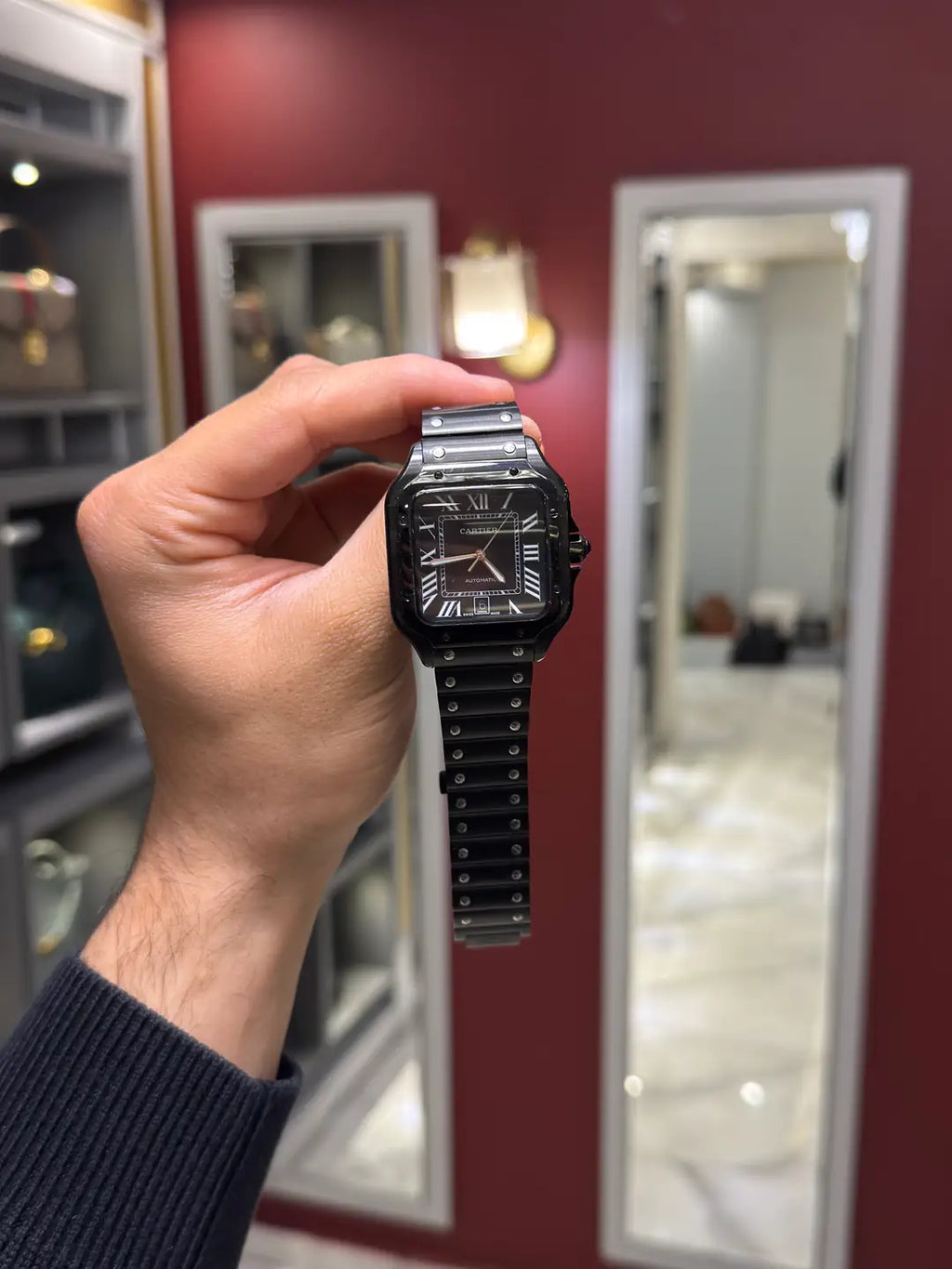 Cartier Santos Black Dial Large