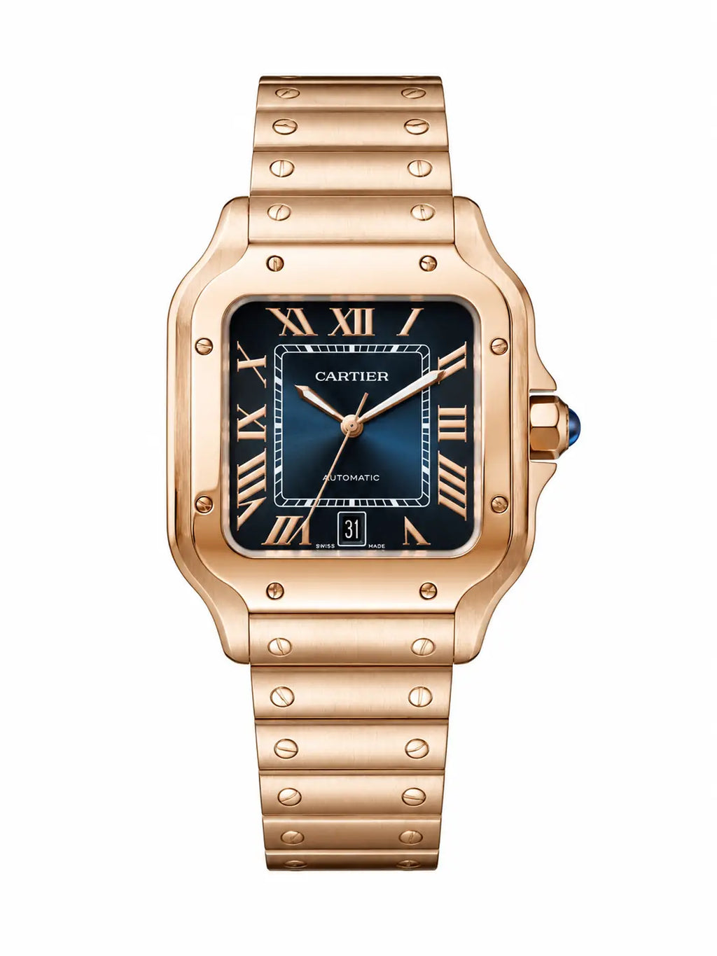 Cartier Santos Blue Dial Large