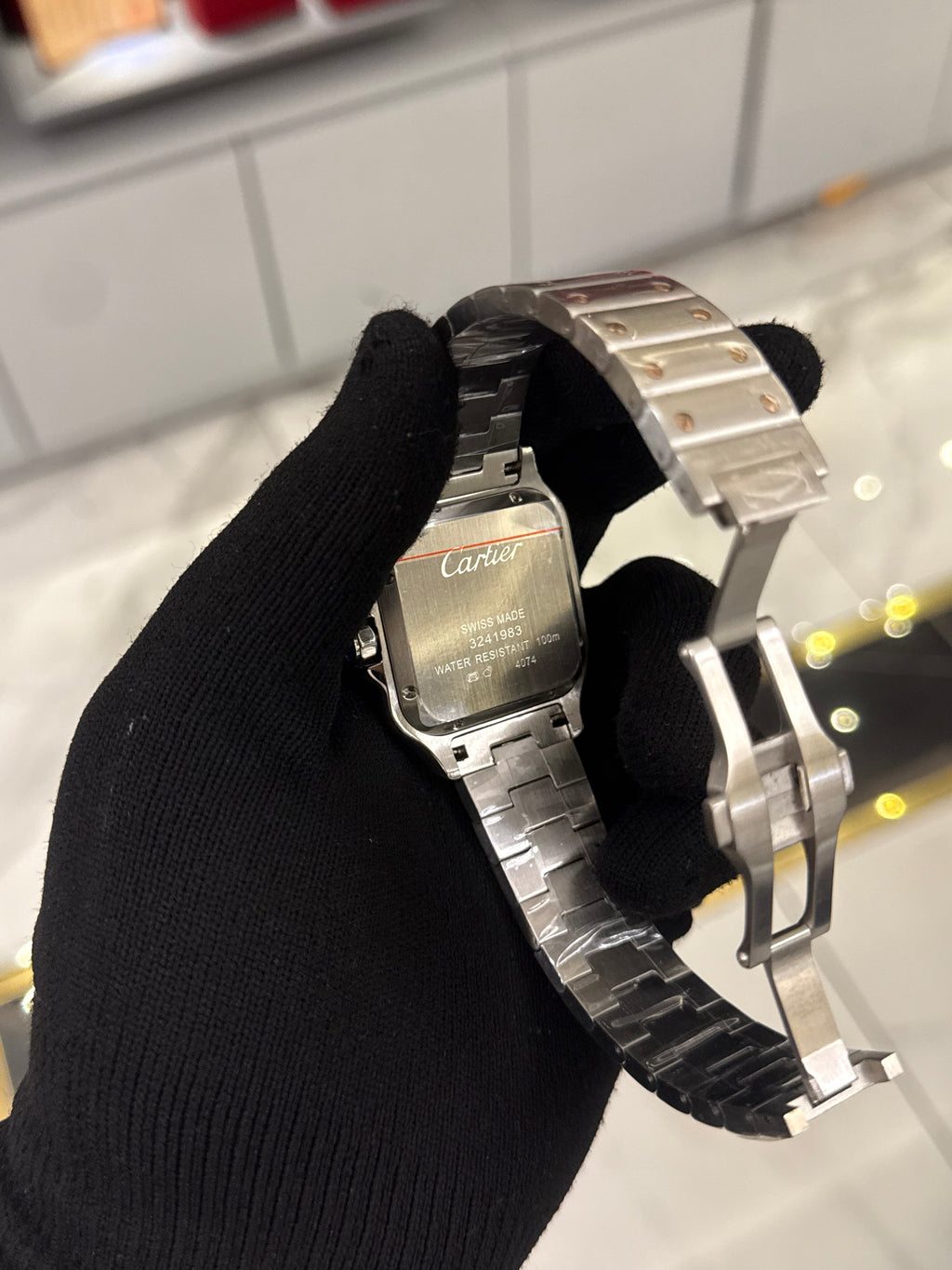 Cartier Santos Black Dial Large