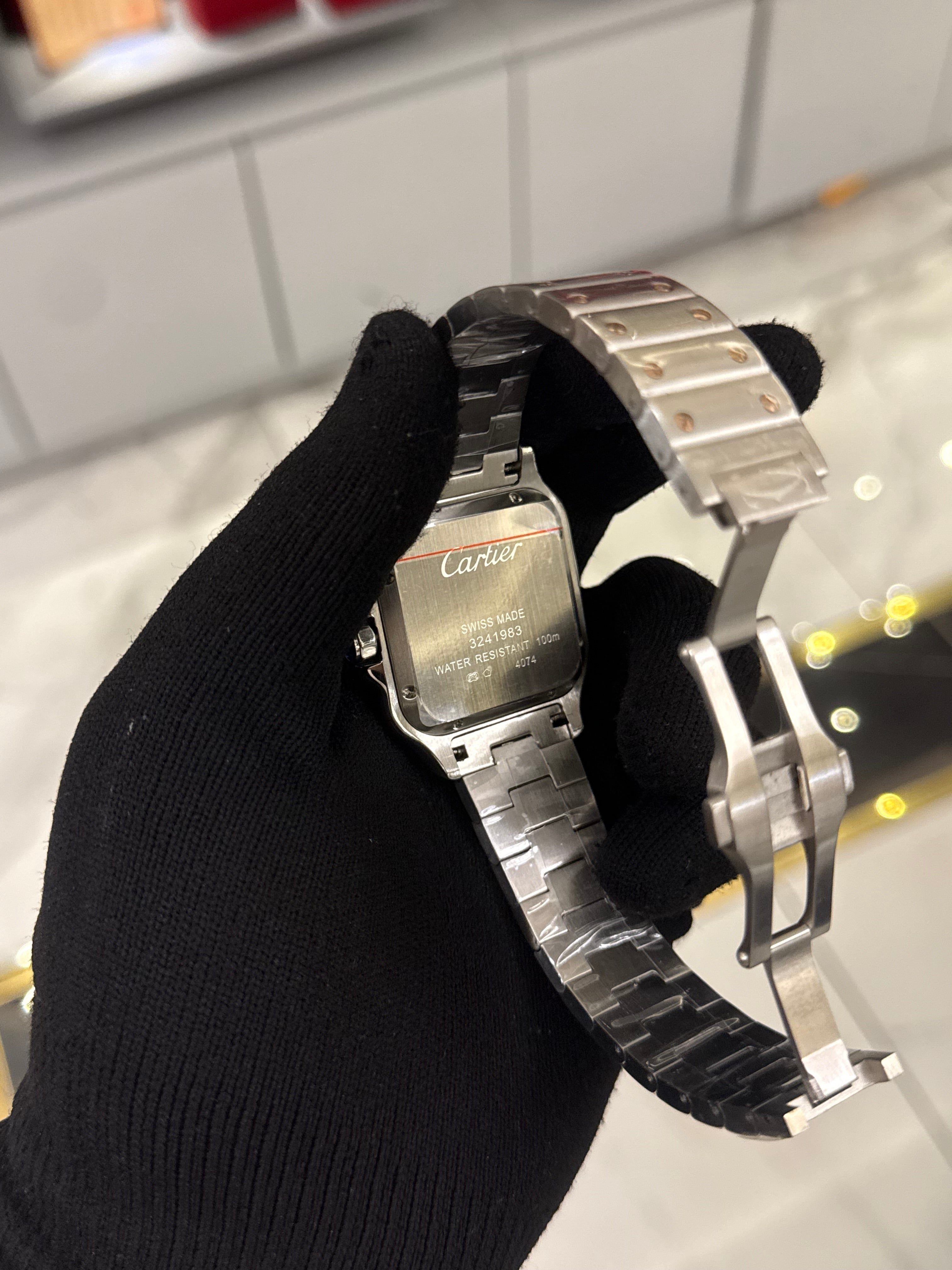 Cartier Santos Black Dial Large