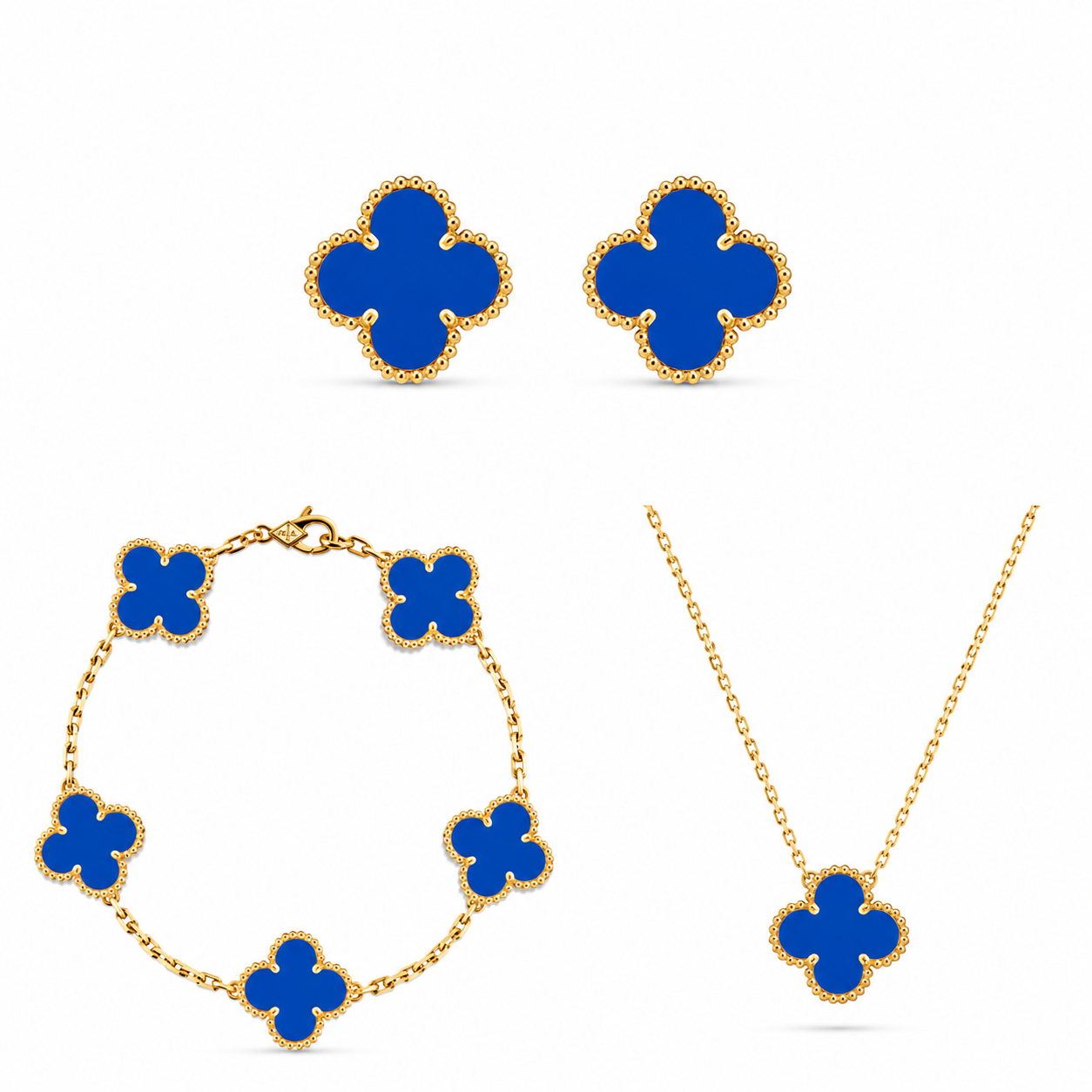Van Cleef Alhambra Gece Mavisi Yonca Set