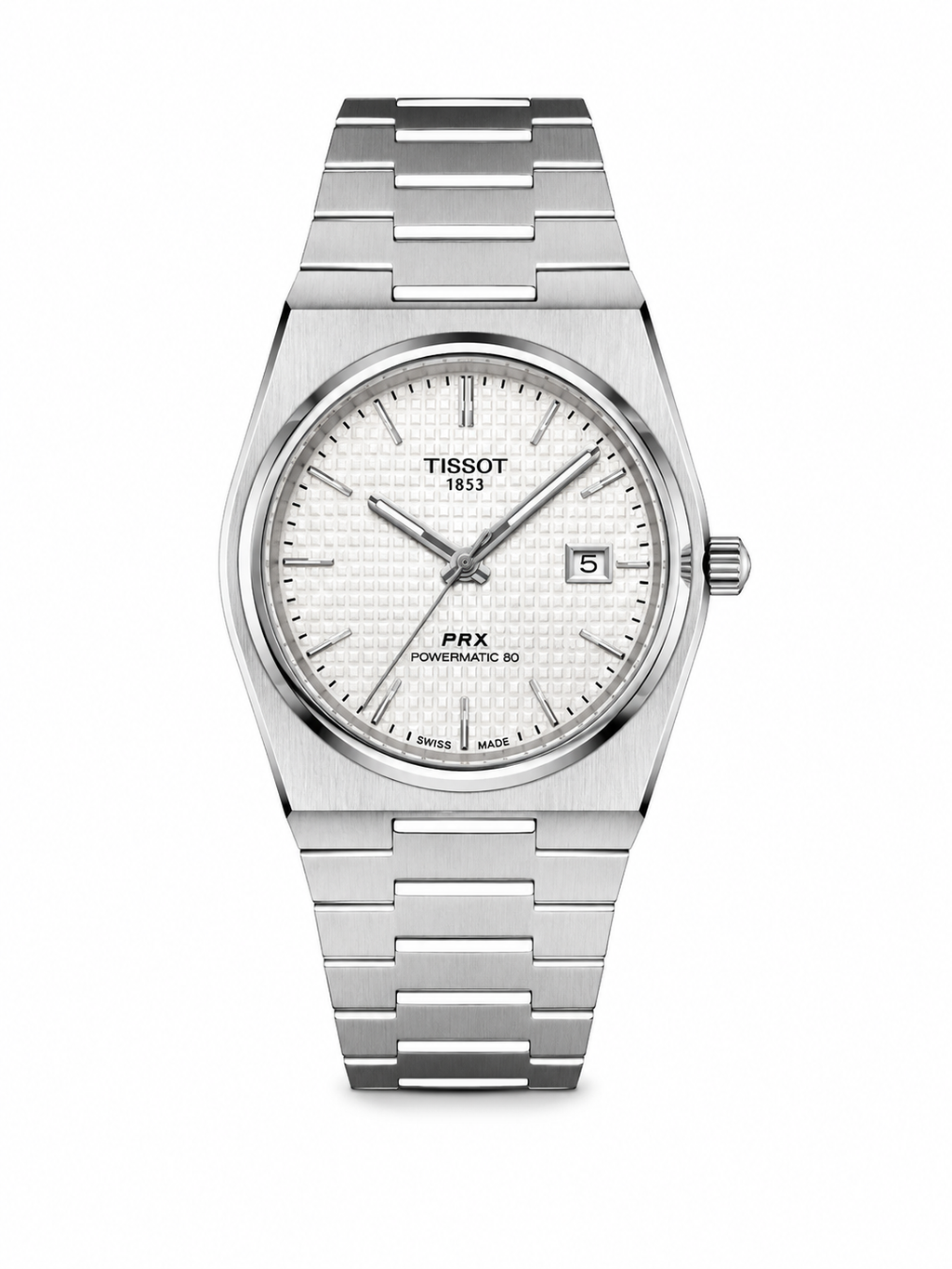 Tissot Prx Powermatic Silver Cordon Blue Dial