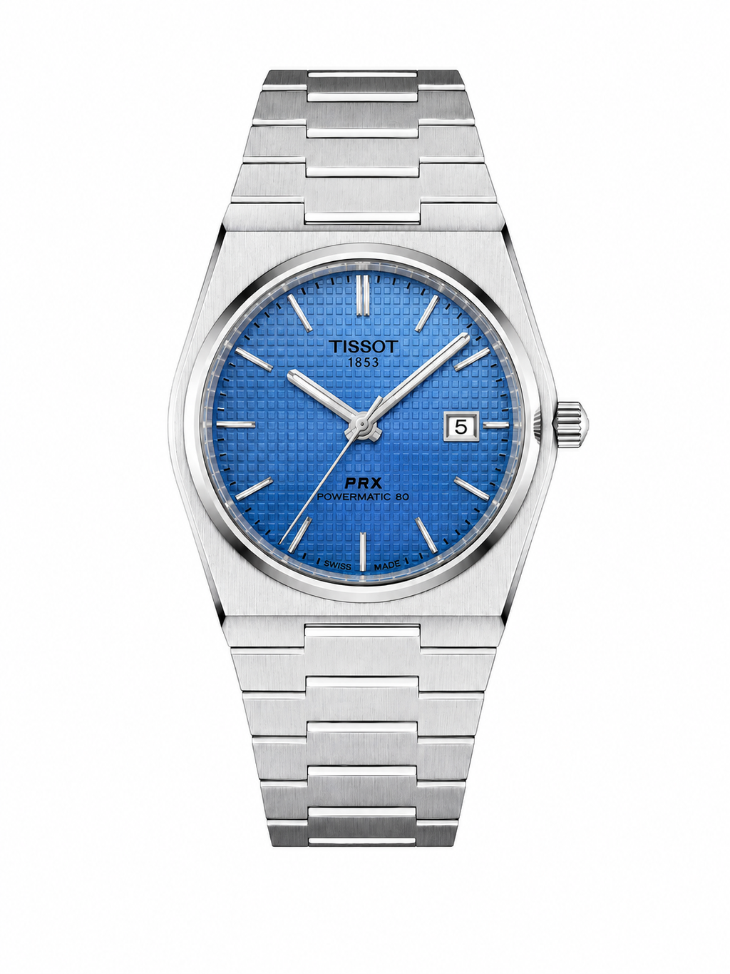 Tissot Prx Powermatic Silver Cordon Blue Dial