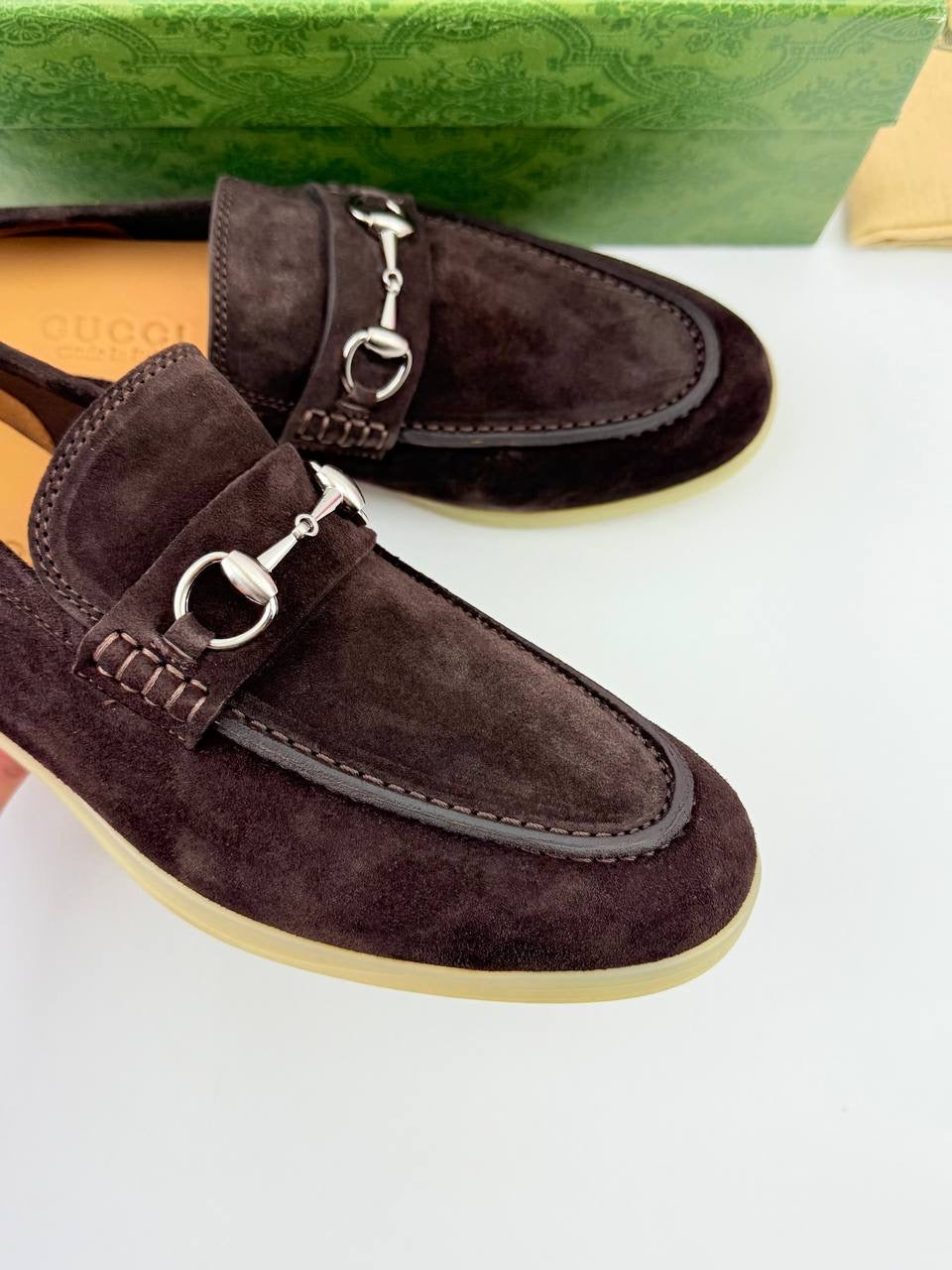 Gucci Horsebit Brown Suede loafer