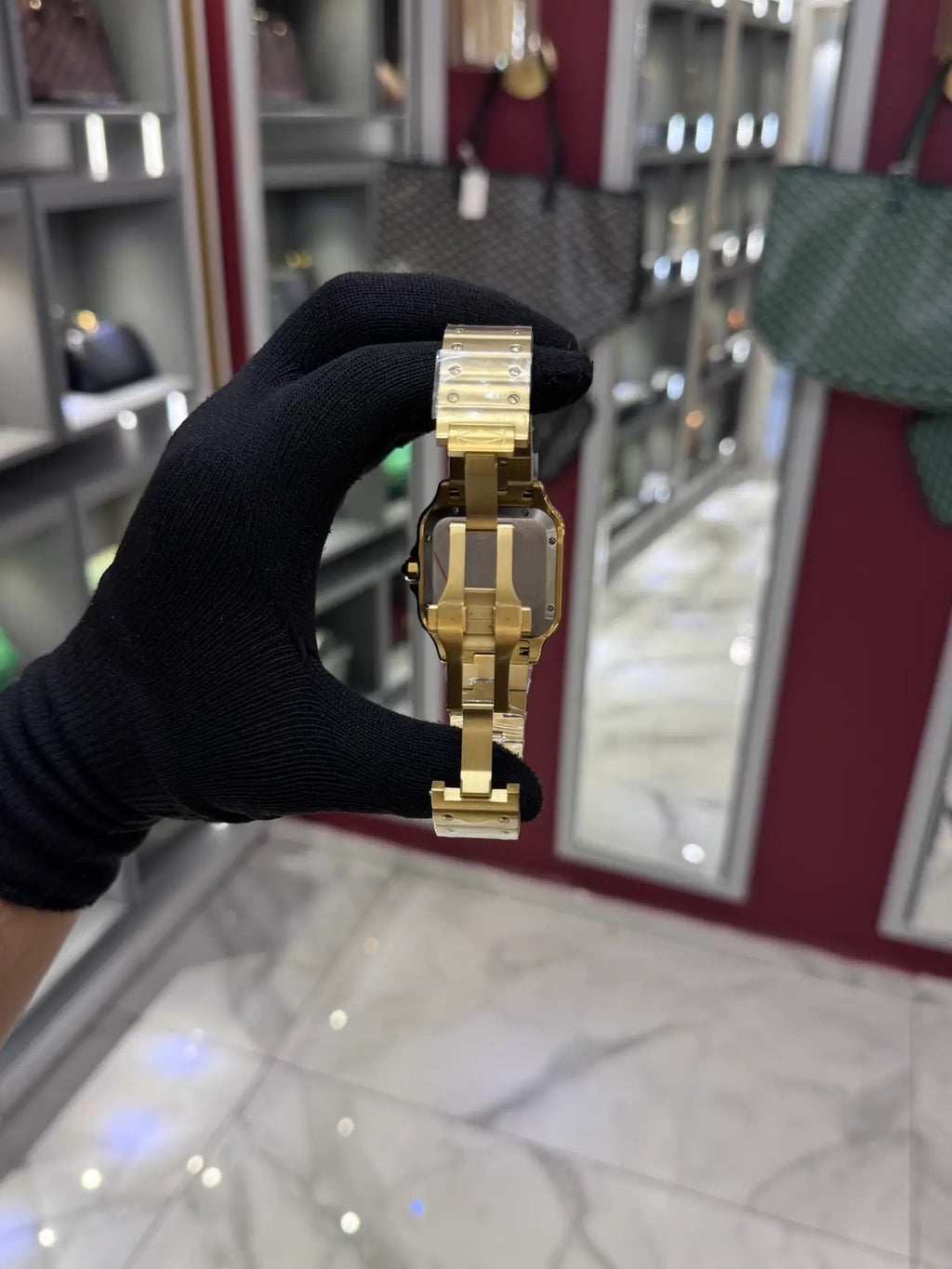 Cartier Santos Gold Dial Large