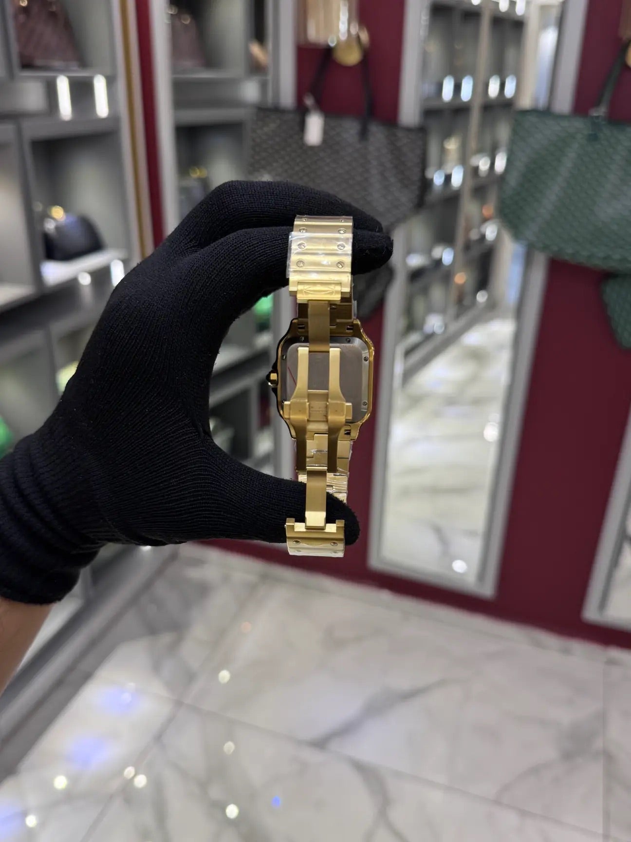 Cartier Santos Gold Dial Large