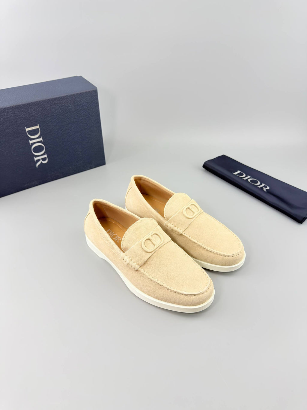 Dior Grenville Beige Suede Loafers