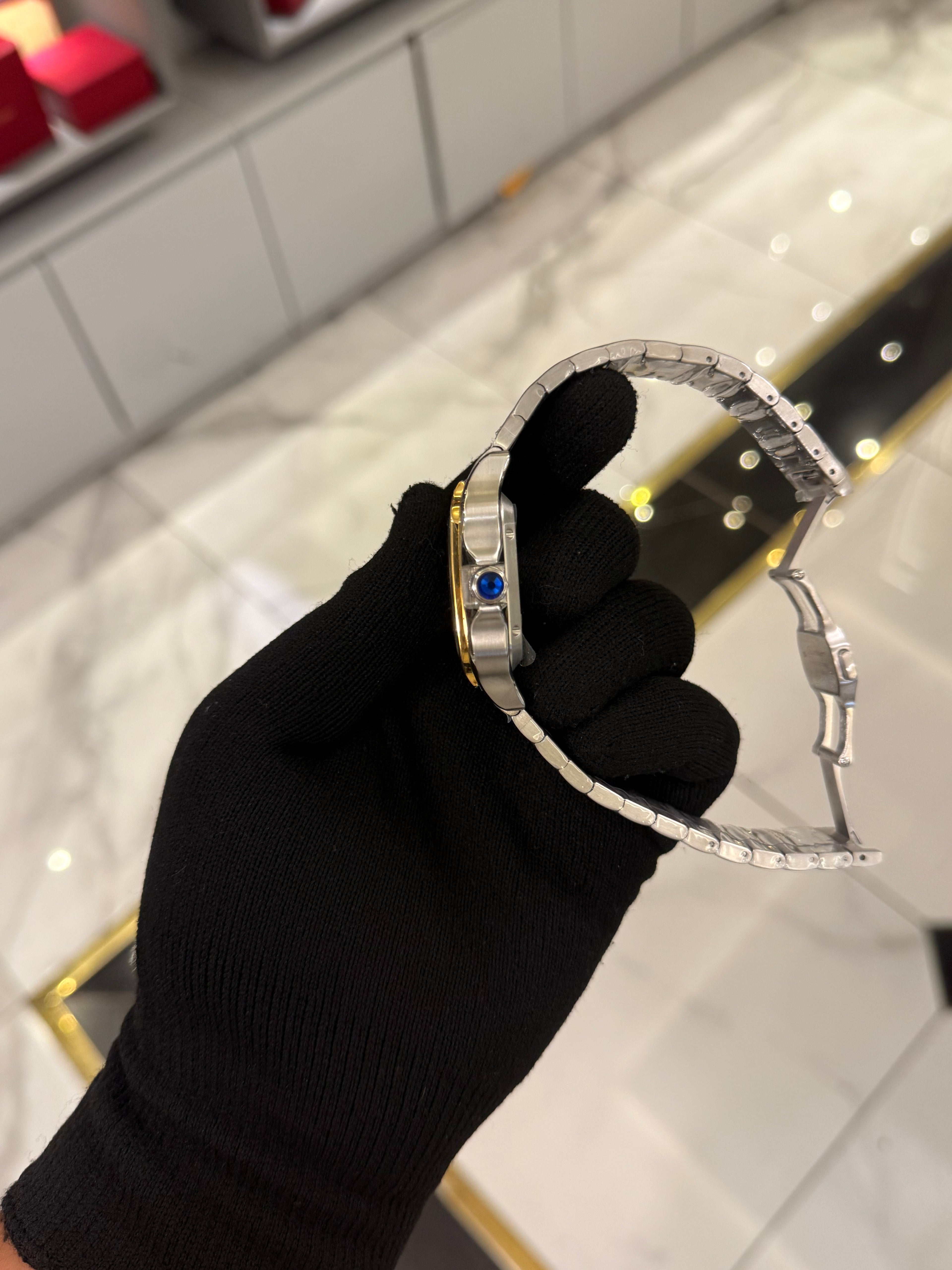 Cartier Santos Blue Dial Large