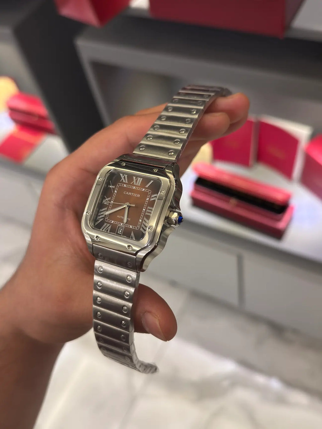 Cartier Santos Brown Dial Large