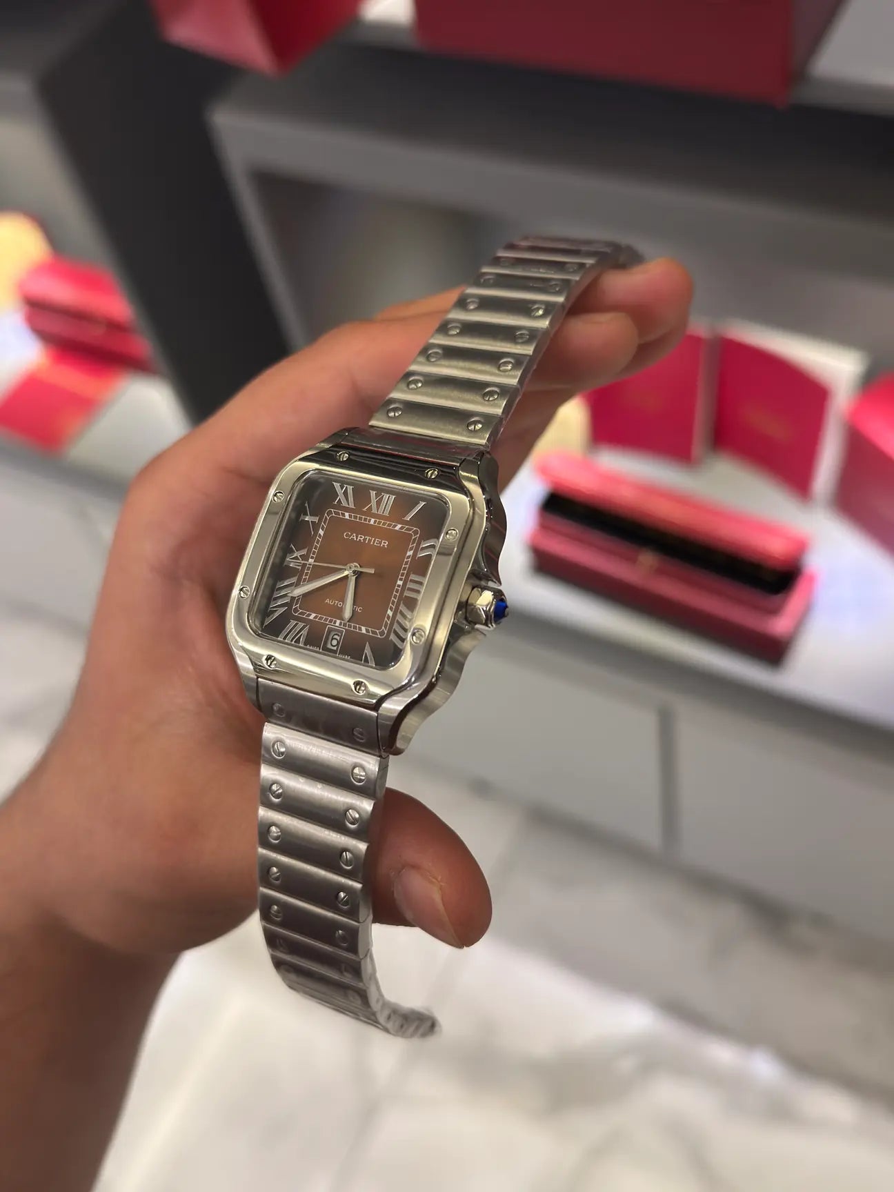 Cartier Santos Brown Dial Large