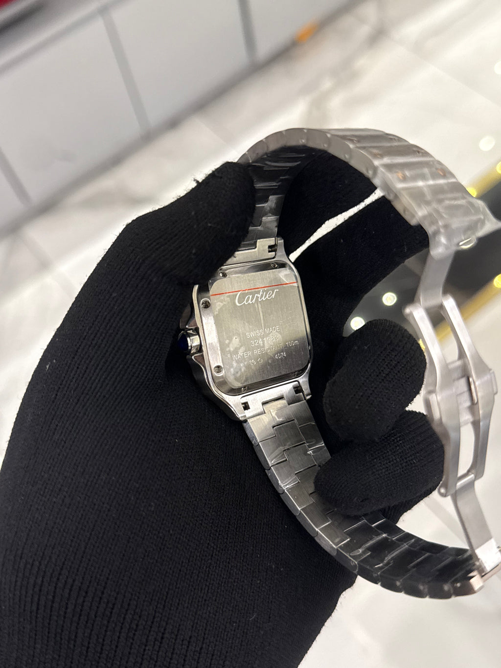 Cartier Santos White Dial Large