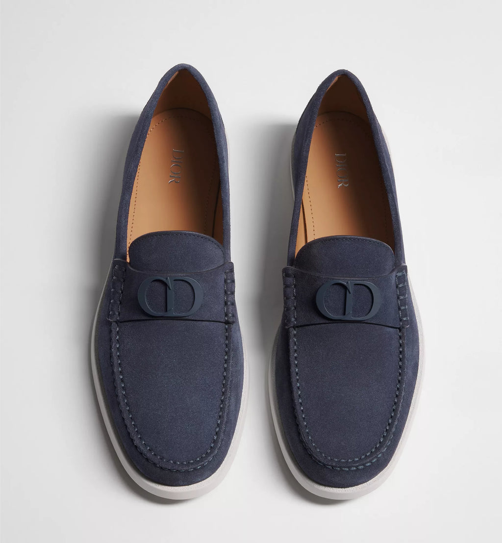 Dior Grenville Navy Blue Suede Loafers