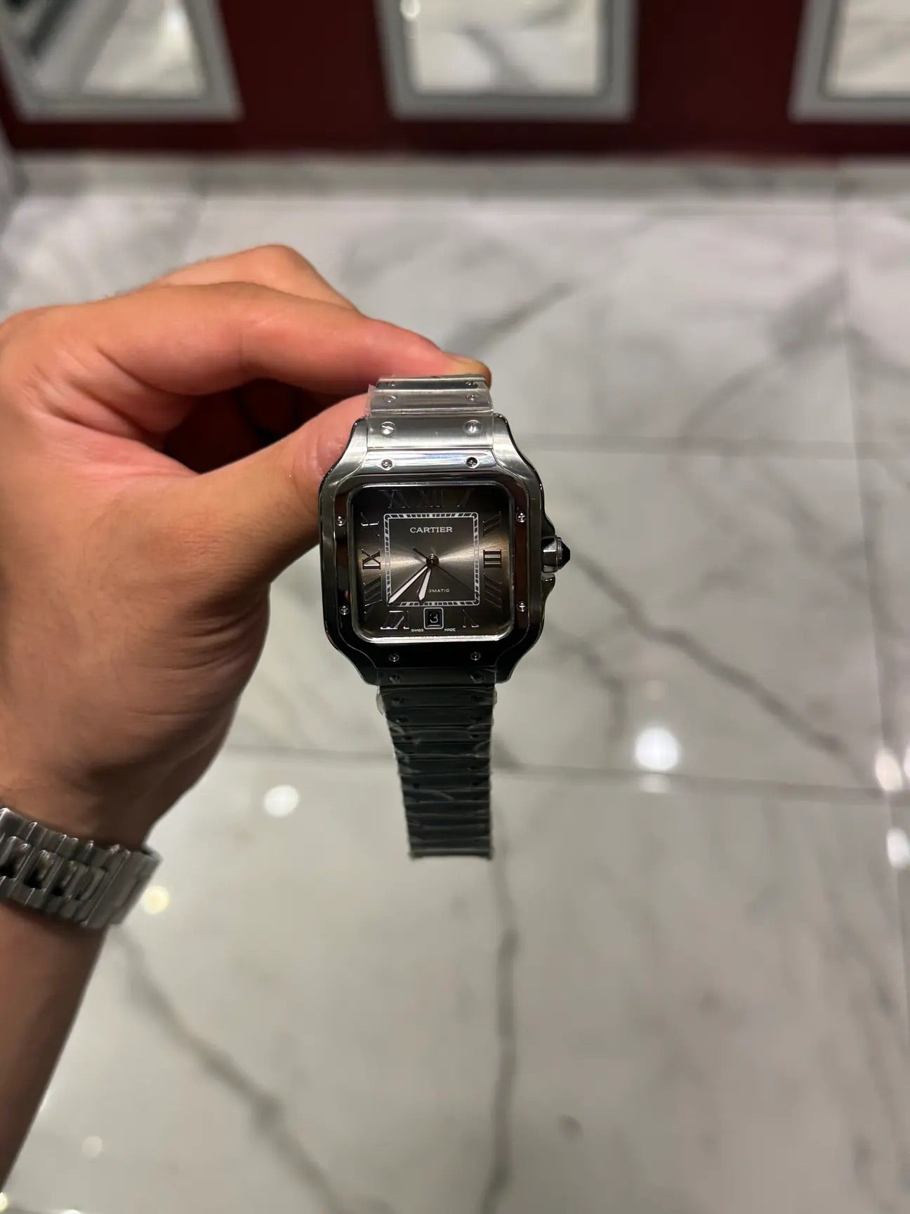 Cartier Santos  Grey Dial Large Özel Ürün