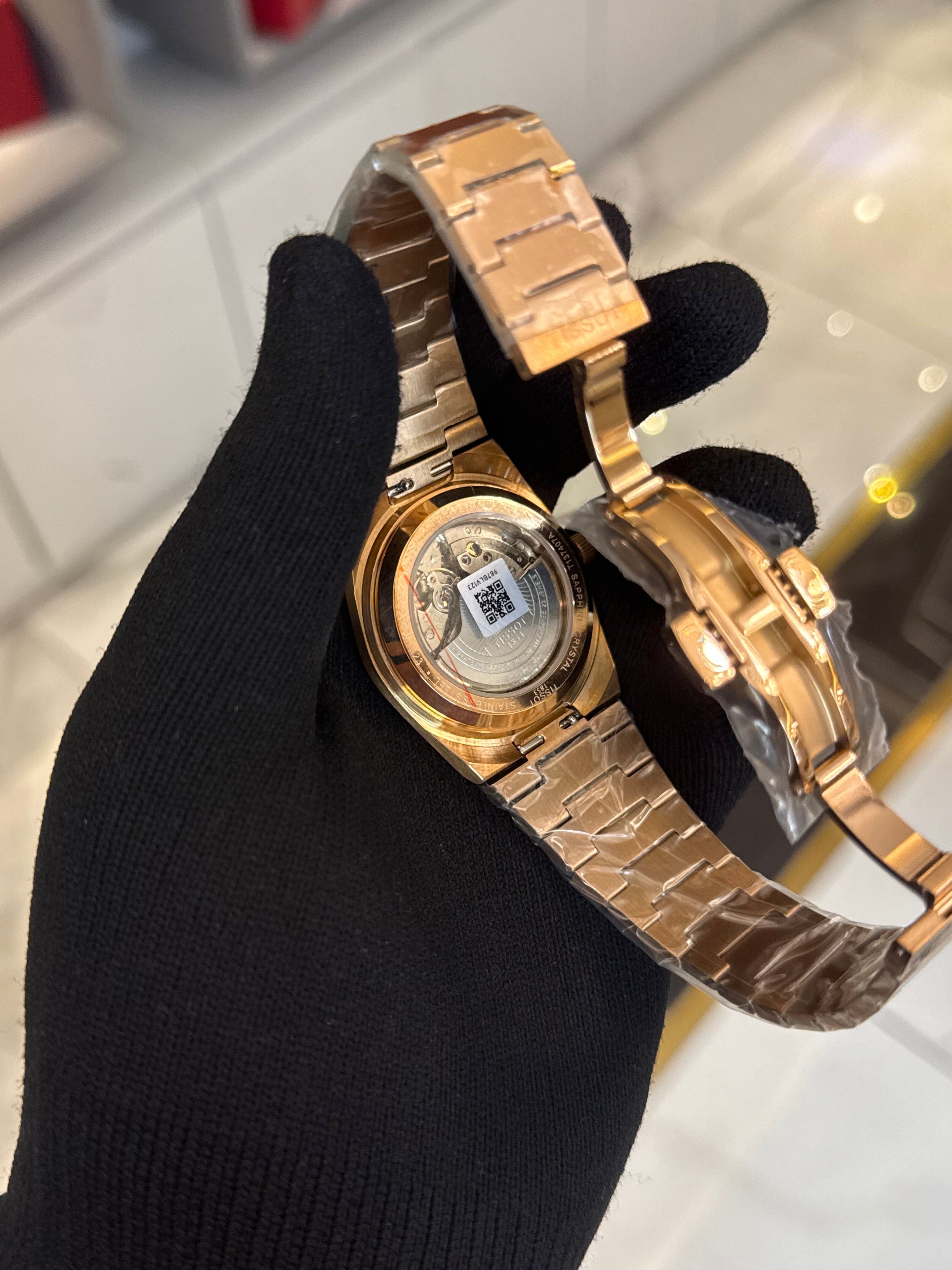 Tissot Prx Powermatic Rose Cordon White Dial