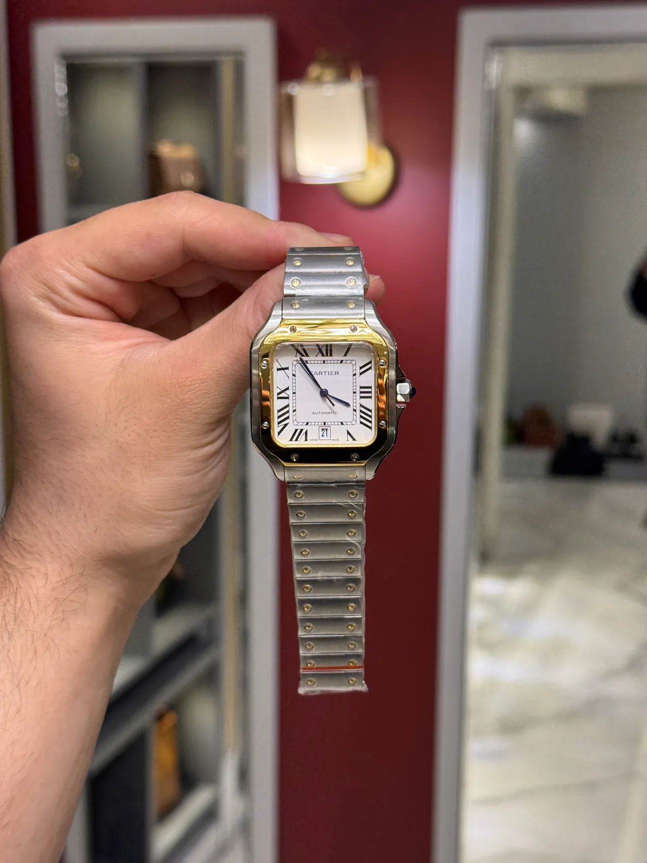 Cartier Santos White Dial Large