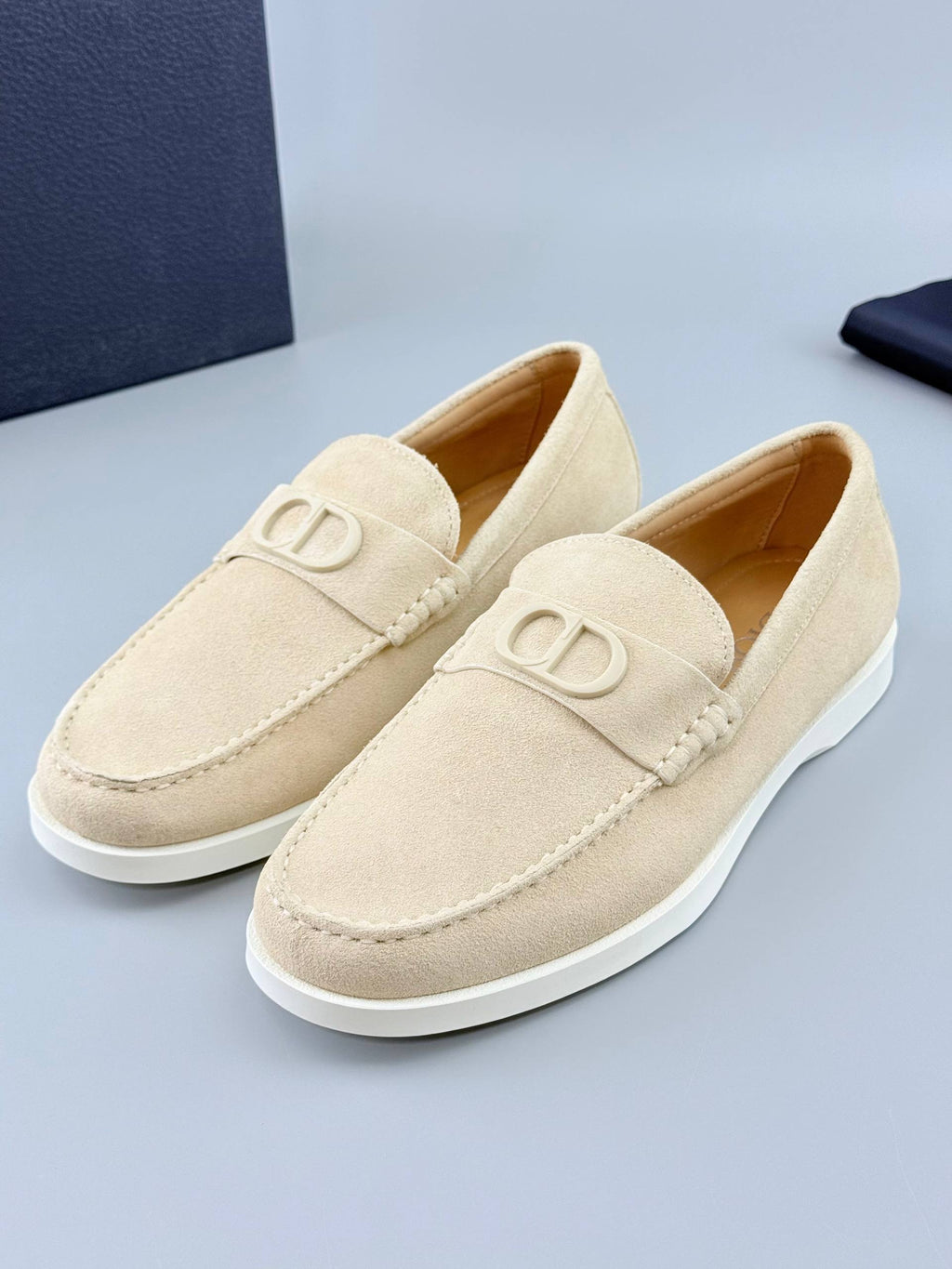 Dior Grenville Beige Suede Loafers