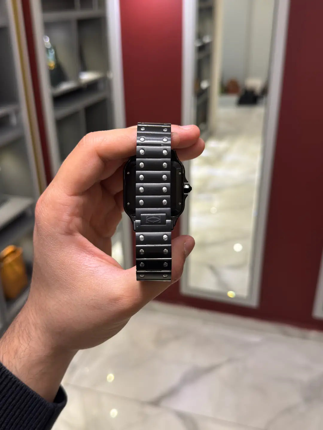 Cartier Santos Black Dial Large