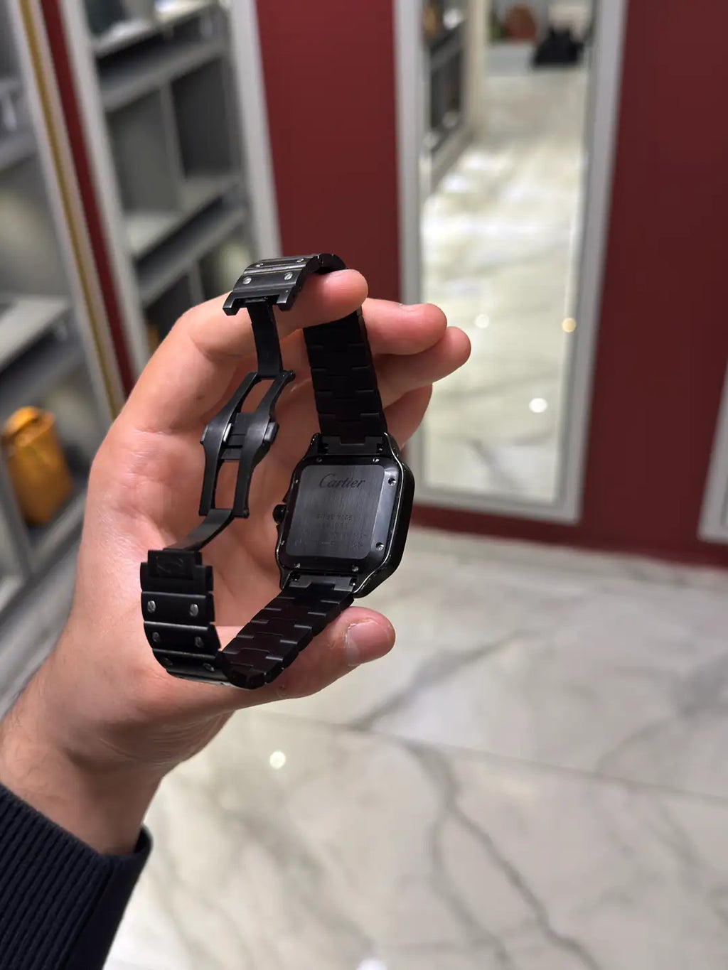 Cartier Santos Black Dial Large