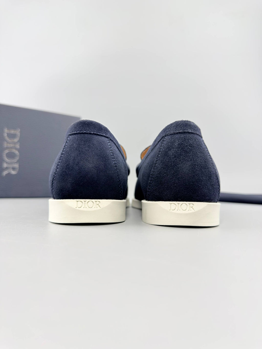 Dior Grenville Navy Blue Suede Loafers