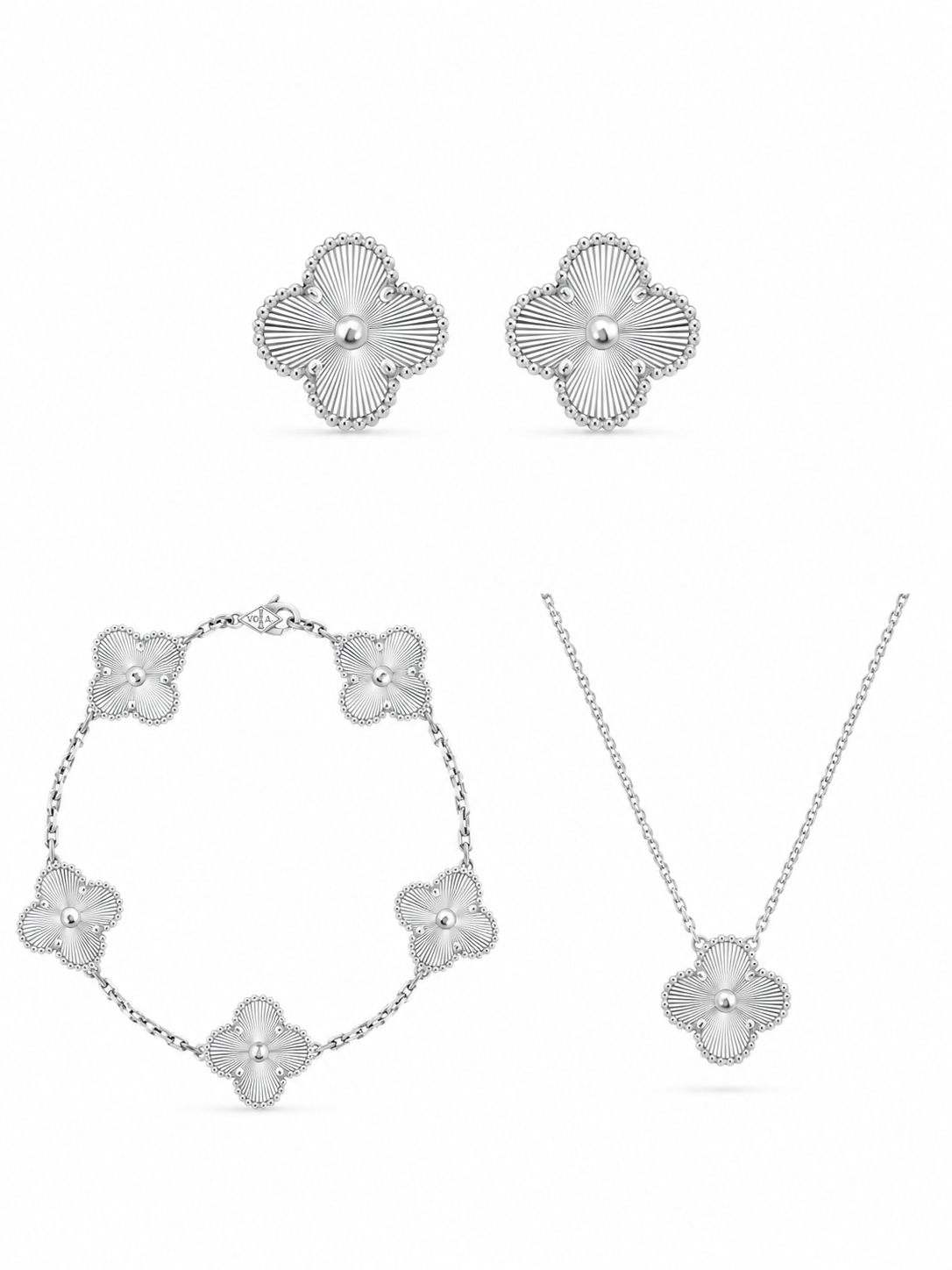 Van Cleef Alhambra Silver Yonca Set