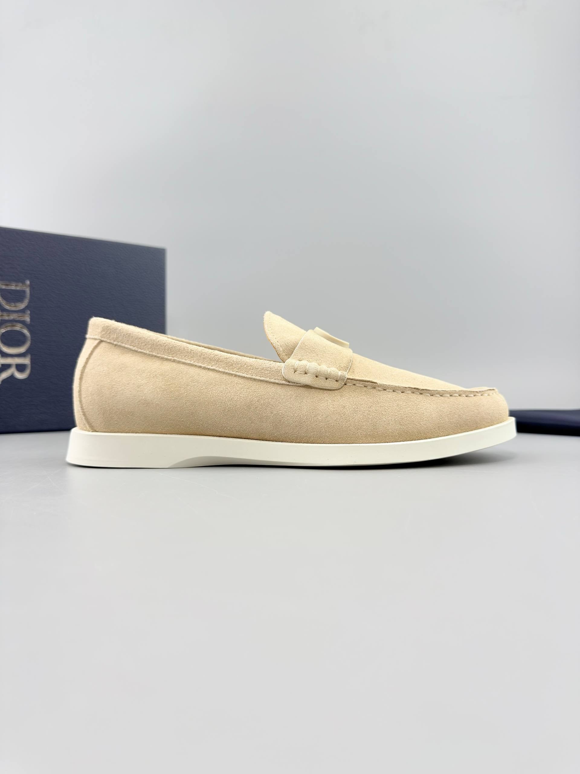 Dior Grenville Beige Suede Loafers