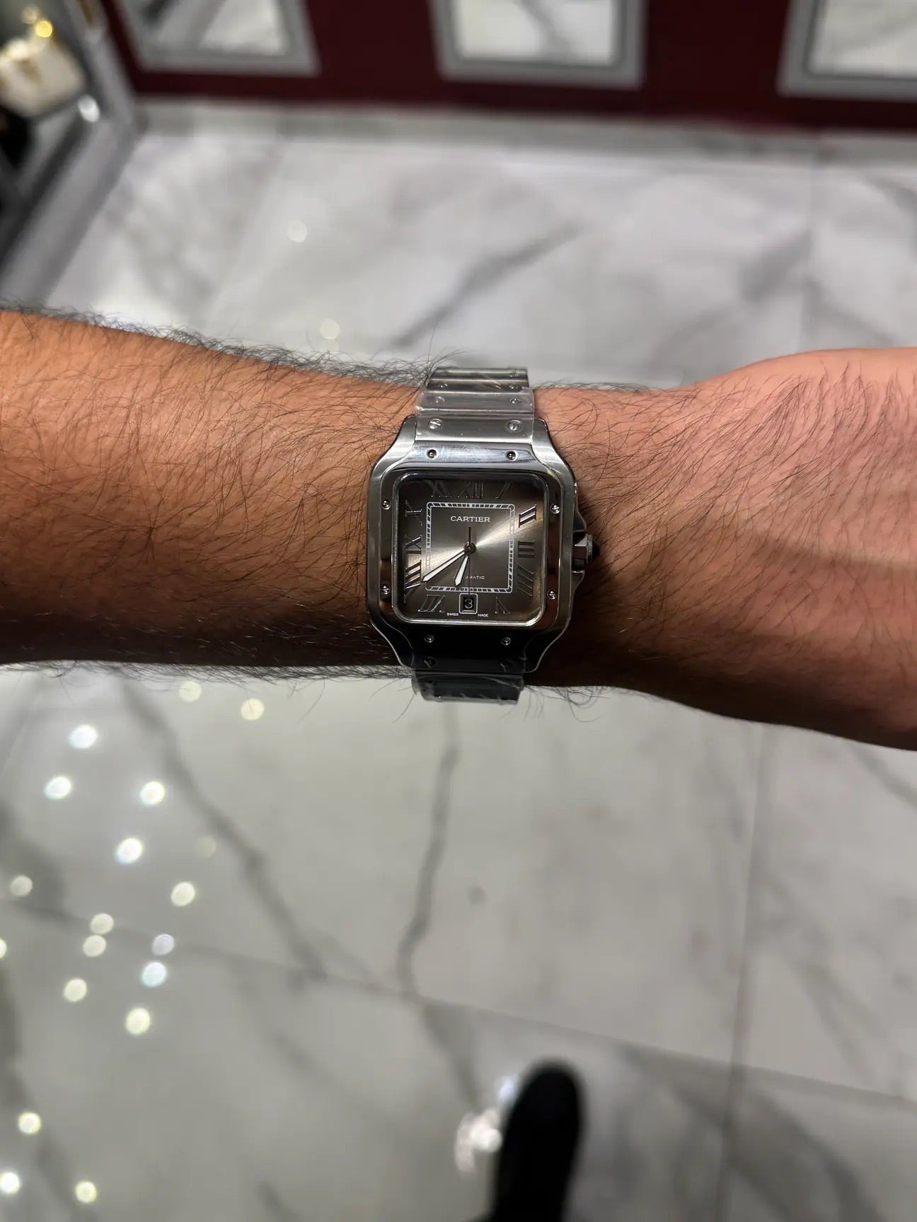 Cartier Santos  Grey Dial Large Özel Ürün
