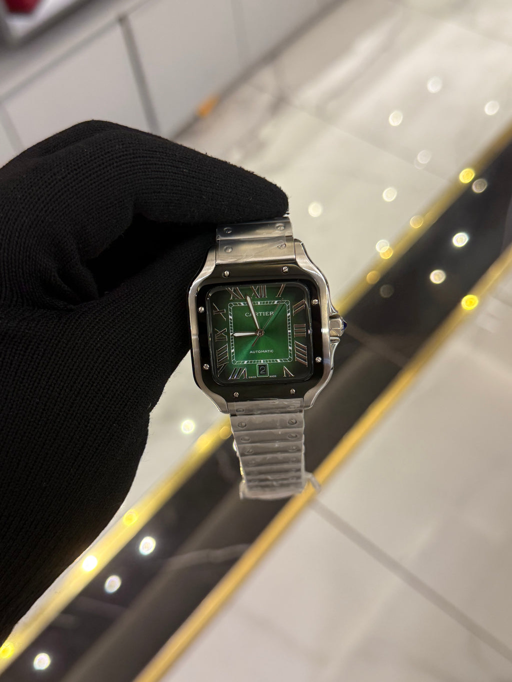 Cartier Santos Green Dial Large
