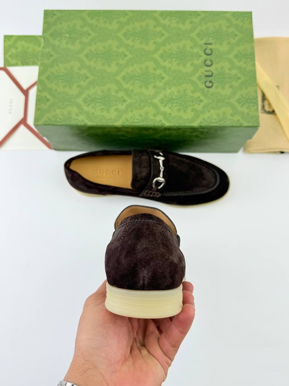 Gucci Horsebit Brown Suede loafer