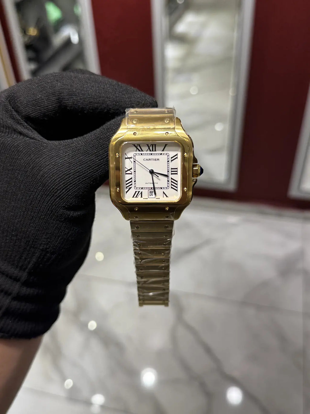 Cartier Santos  White Dial Large