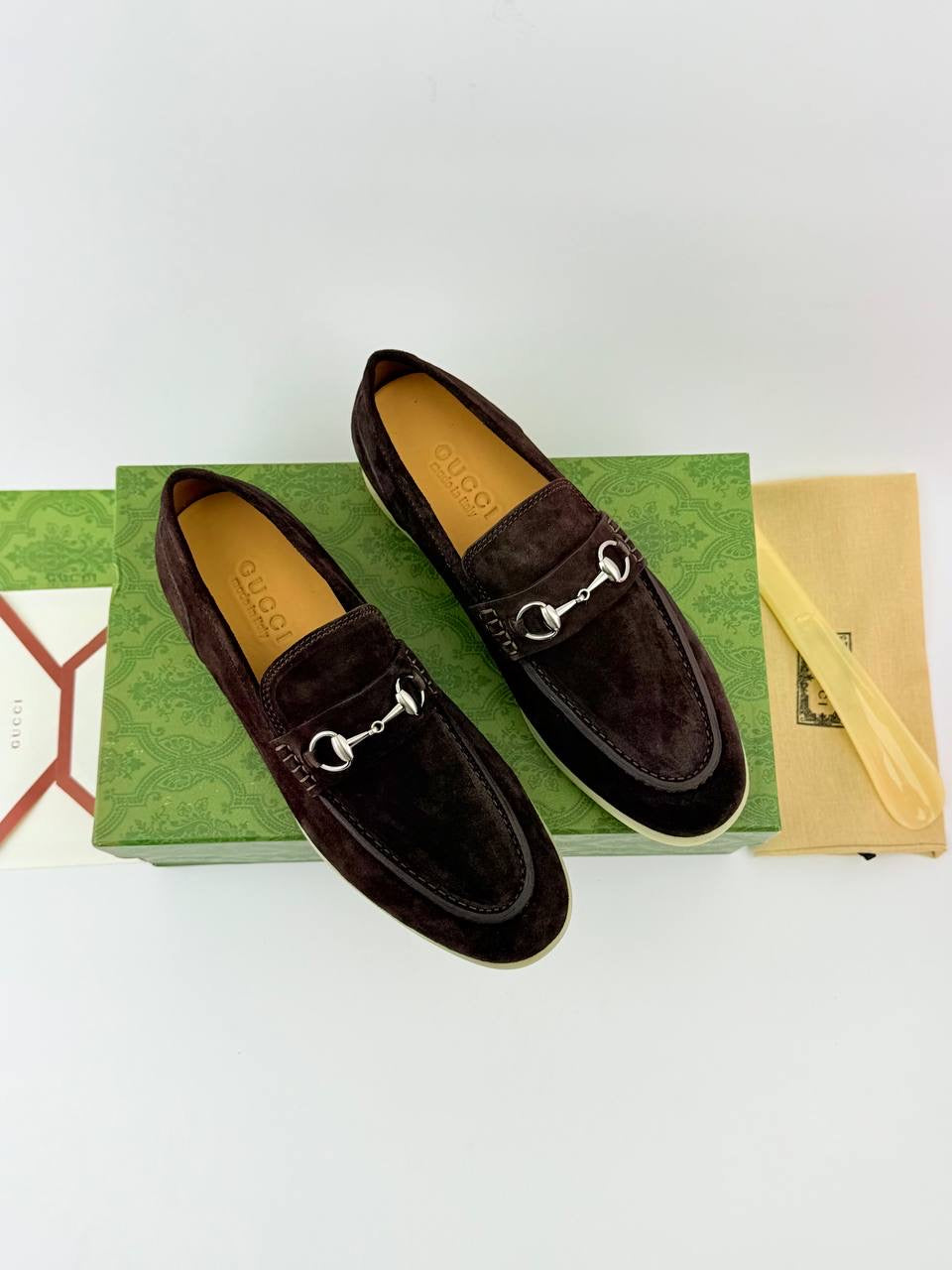 Gucci Horsebit Brown Suede loafer