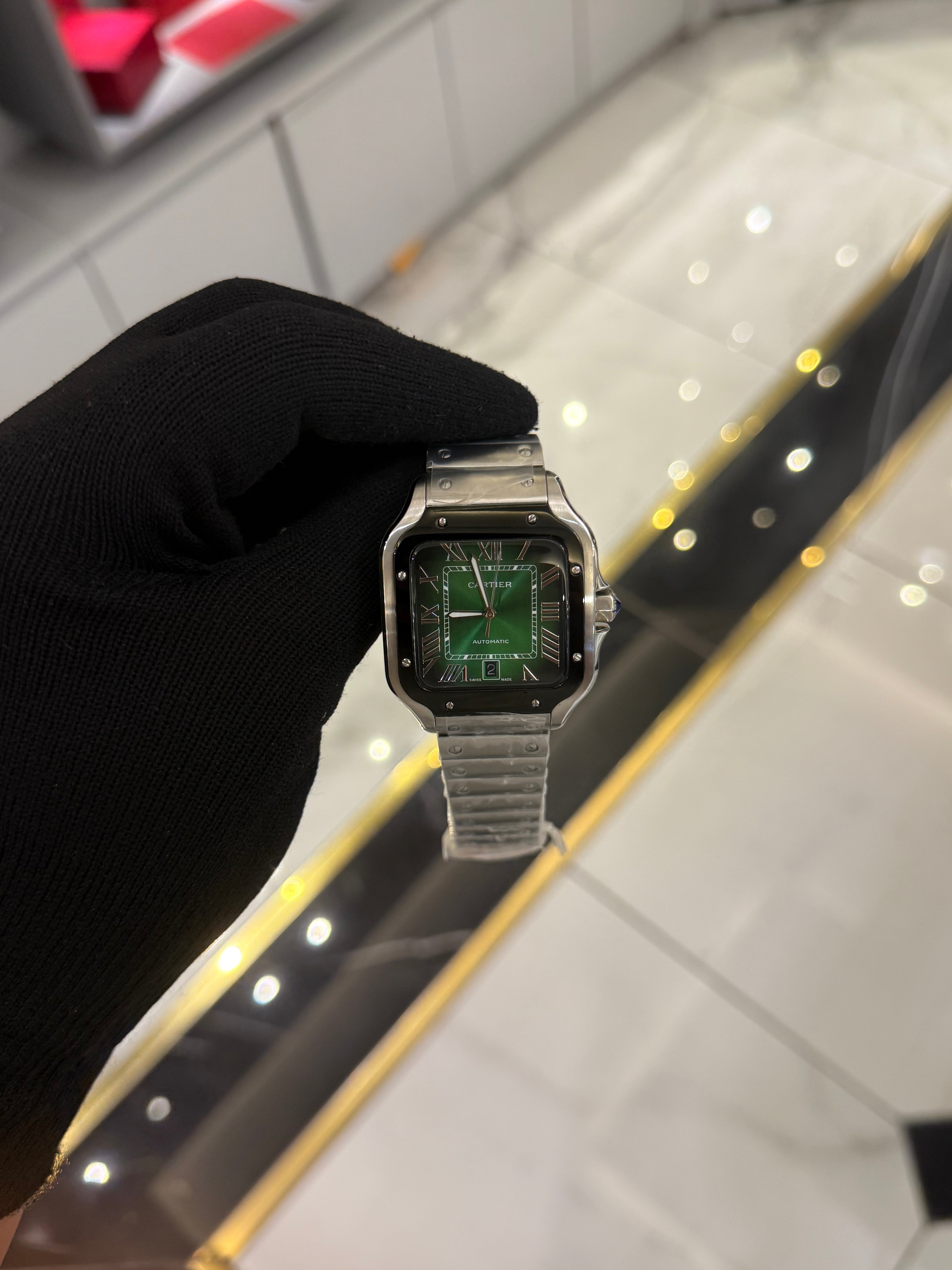 Cartier Santos Green Dial Large