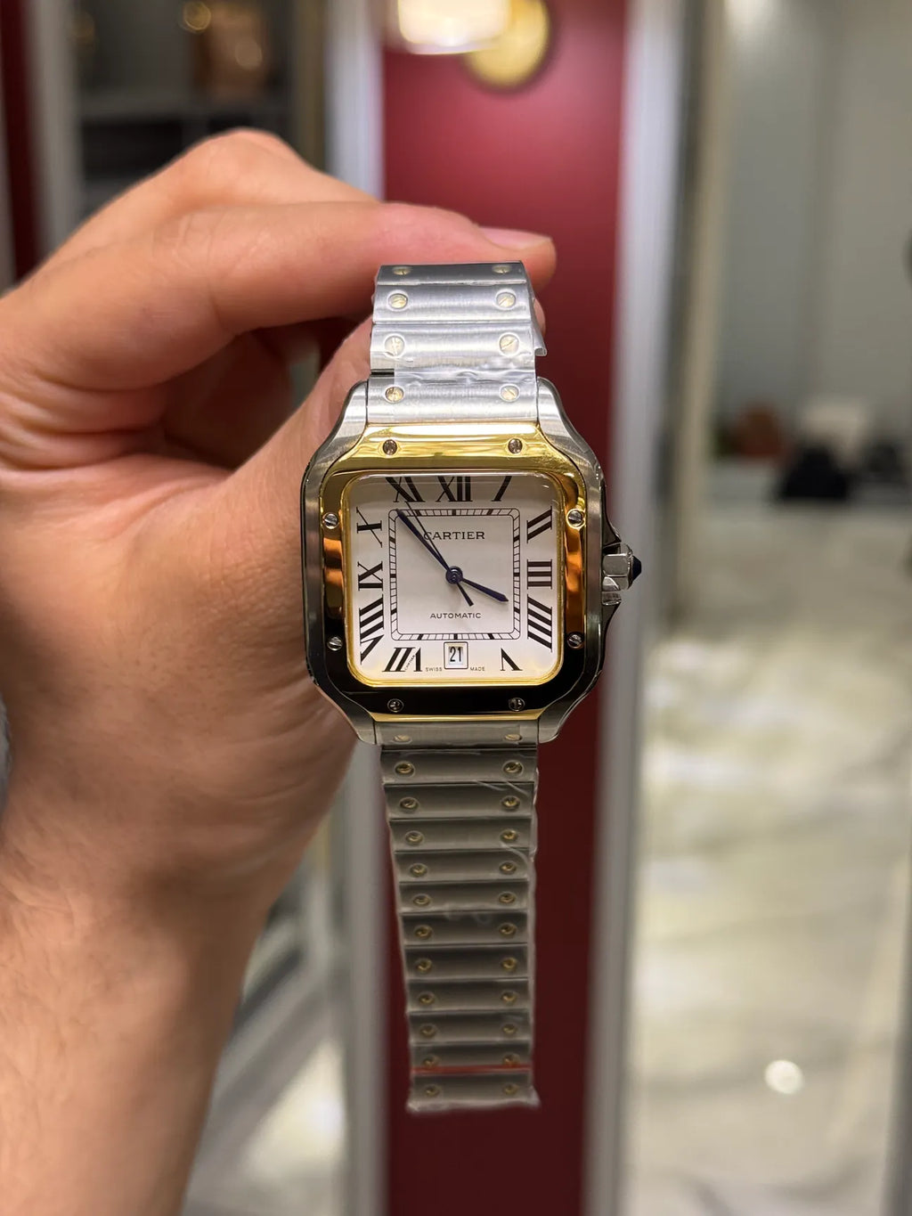 Cartier Santos White Dial Large