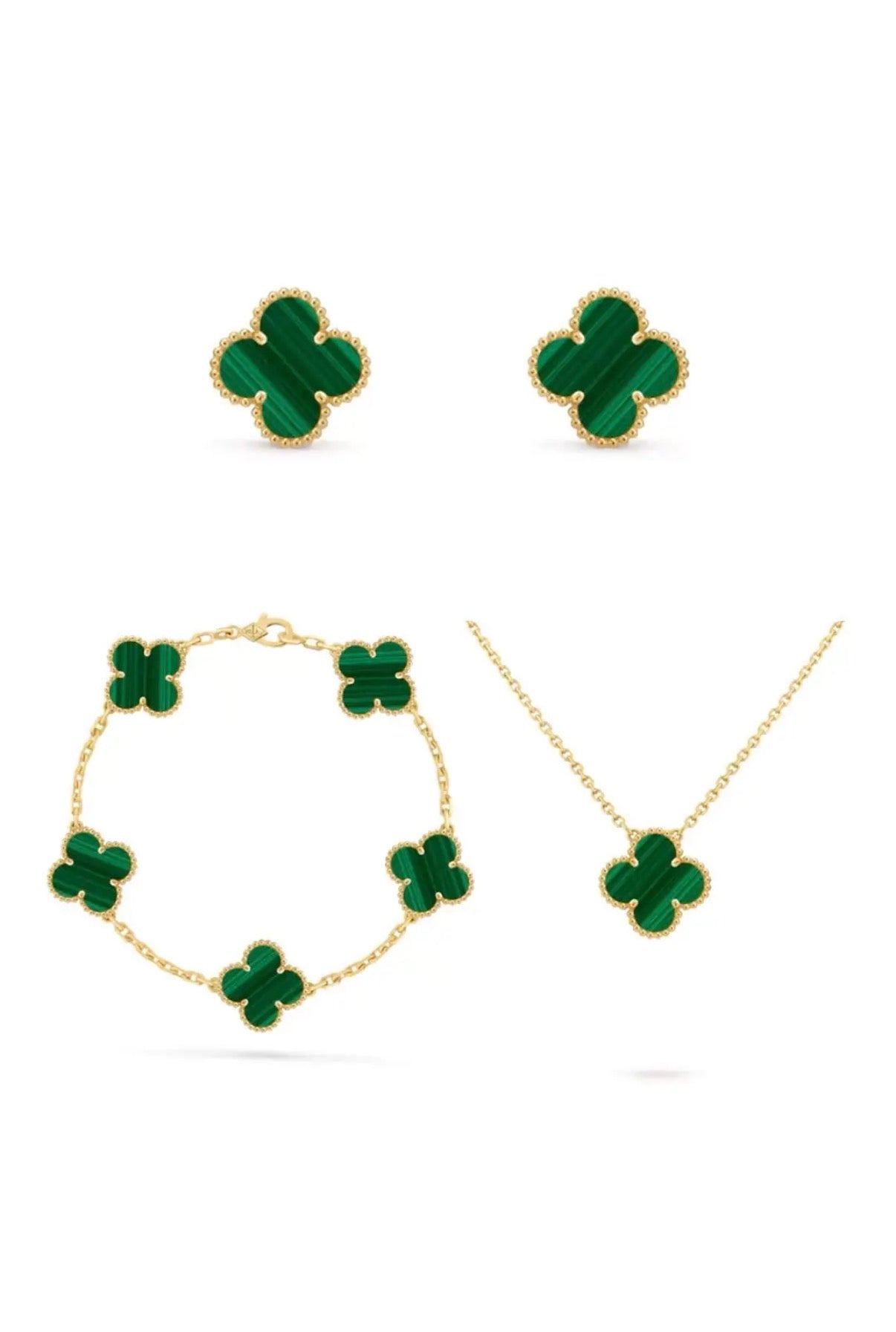 Van Cleef Alhambra Yeşil Yonca Set