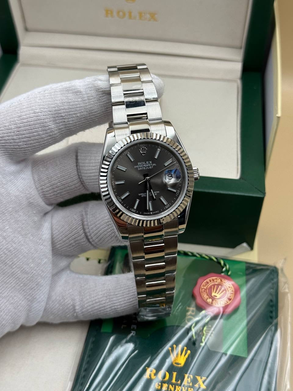 Rolex Grey Dial Oyster Cordon