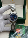 Rolex Daydate Blue Dial President Cordon