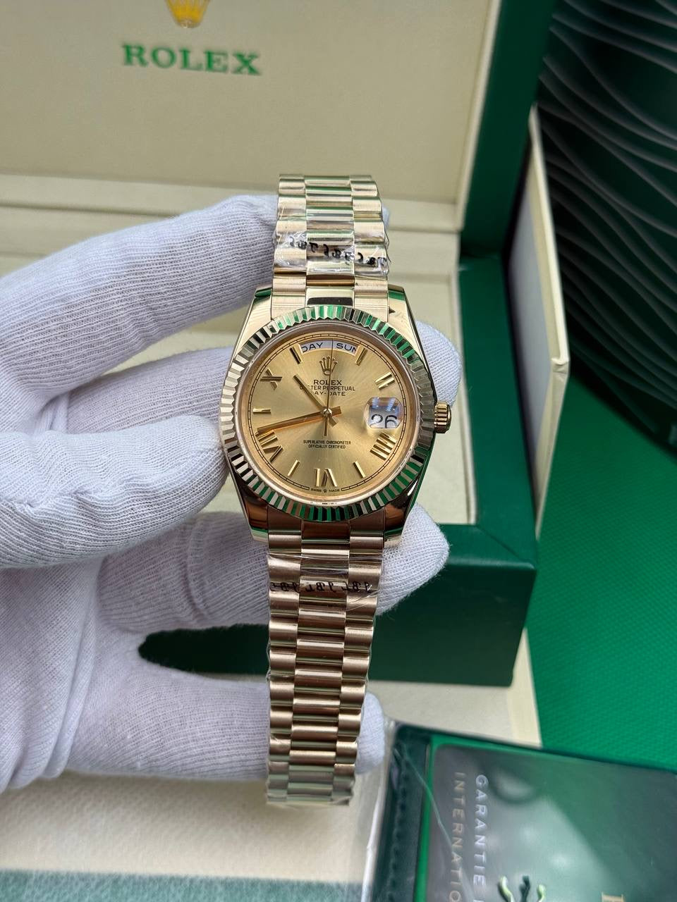 Rolex Daydate Gold Dial President Cordon