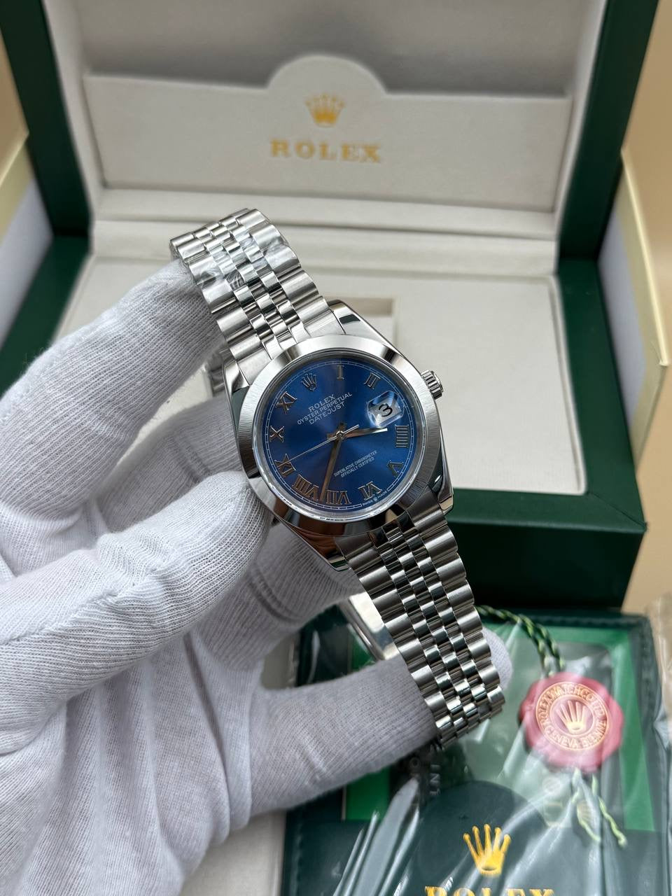 Rolex Datejust Blue Dial Jübile Cordon