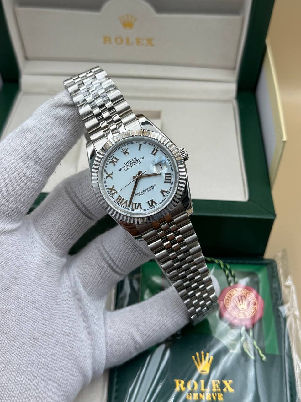 Rolex Datejust White Dial Jübile Cordon