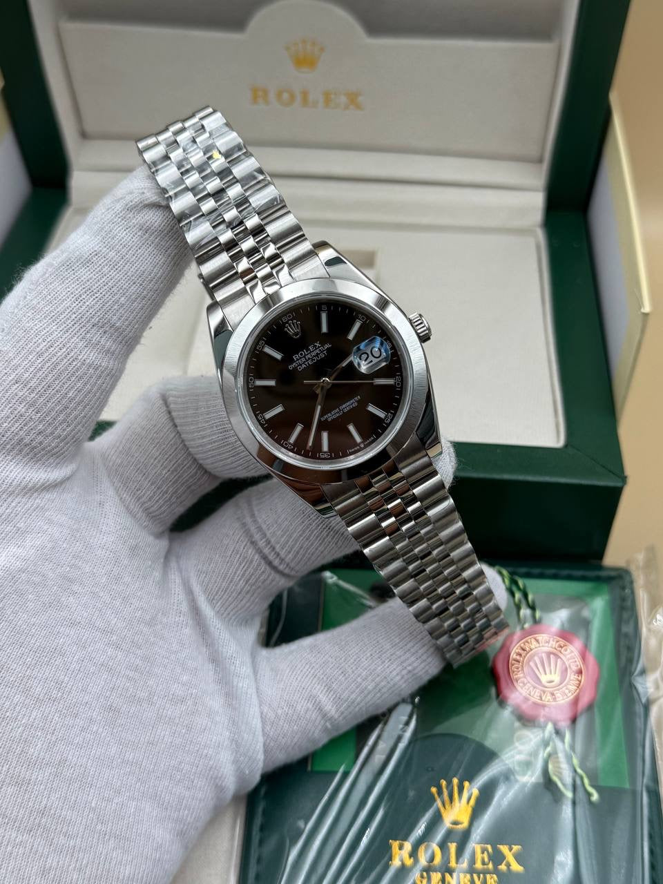 Rolex Datejust Black Dial Jübile Cordon