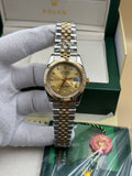 Rolex Datejust Gold Diamond Dial Two Tone Cordon