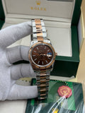 Rolex Datejust Brown Dial Two Tone Oyster Cordon