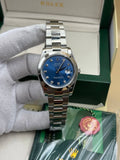 Rolex Blue Diamond Dial Oyster Cordon
